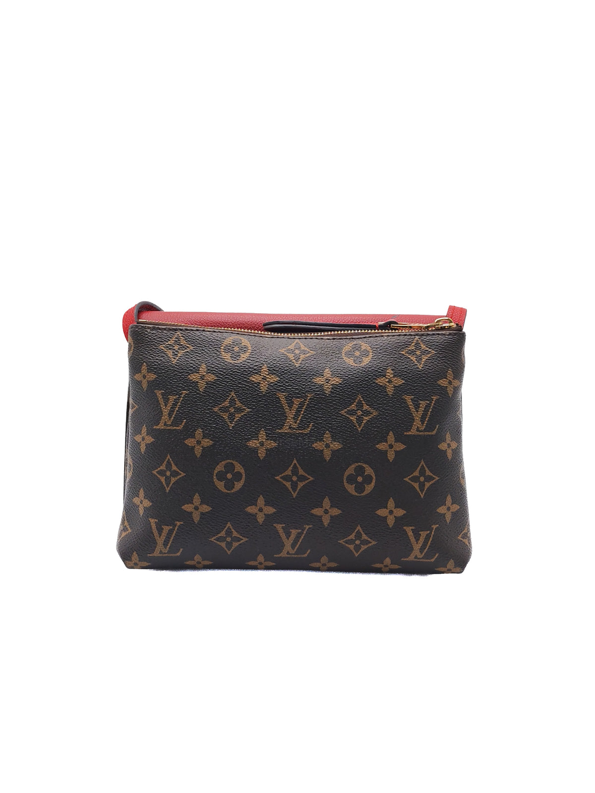 Louis Vuitton Cerise Twice Pochette Bag in Red Leather with Monogram Canvas (Date Code: AR4125) | Purse Maison Luxury Bags Shop