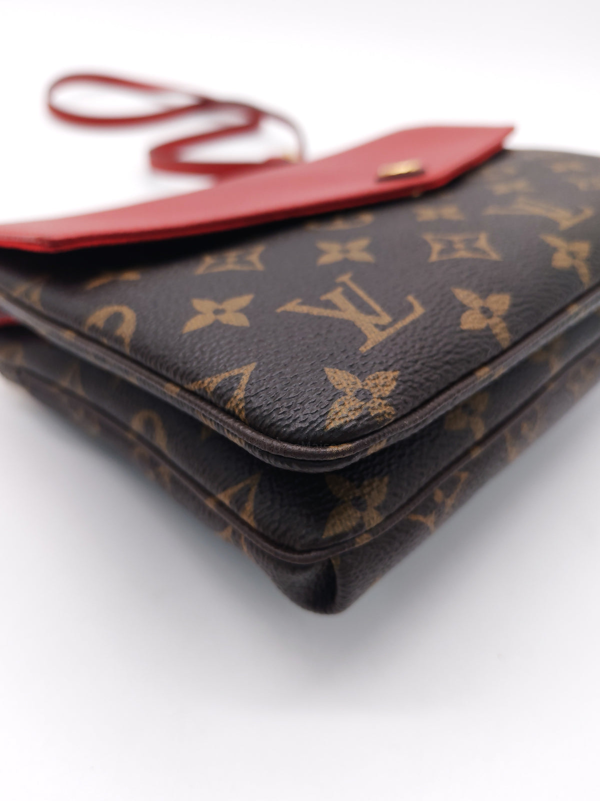 Louis Vuitton Cerise Twice Pochette Bag in Red Leather with Monogram Canvas (Date Code: AR4125) | Purse Maison Luxury Bags Shop