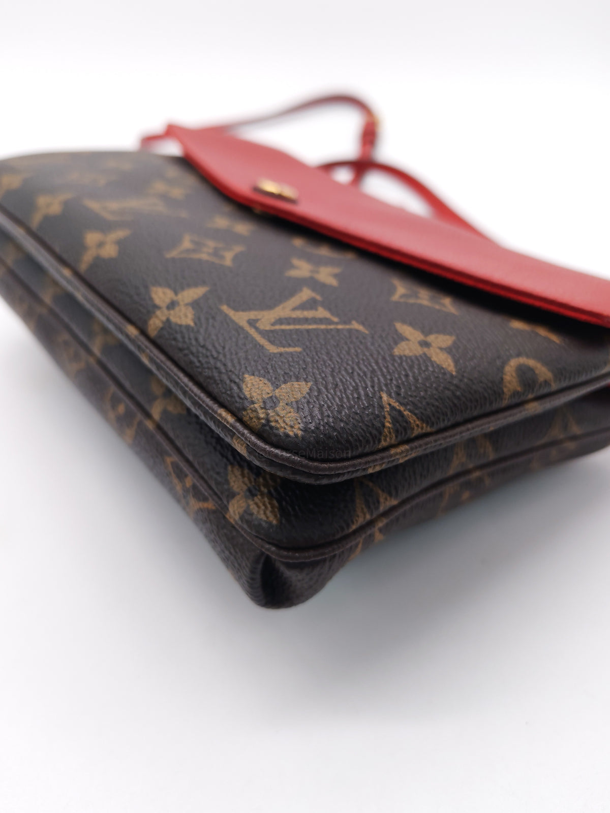 Louis Vuitton Cerise Twice Pochette Bag in Red Leather with Monogram Canvas (Date Code: AR4125) | Purse Maison Luxury Bags Shop