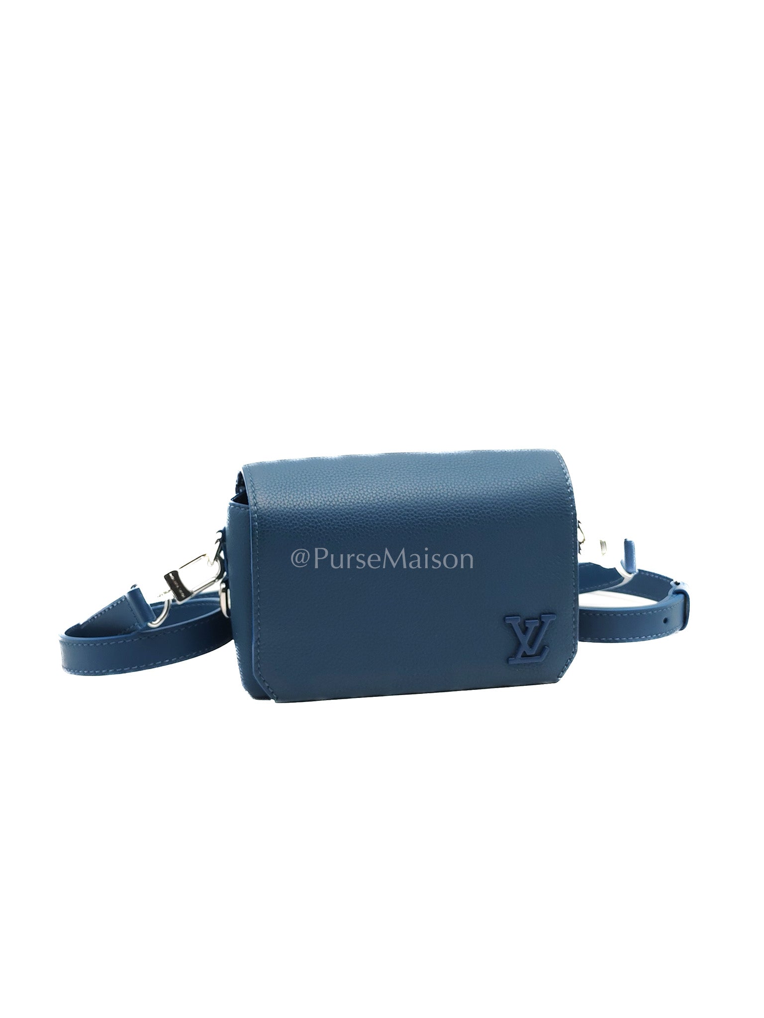 Louis Vuitton Fastline Wearable Wallet in Atlantic Blue Cowhide Leather and Silver Hardware Microchip | Purse Maison Luxury Bags Shop