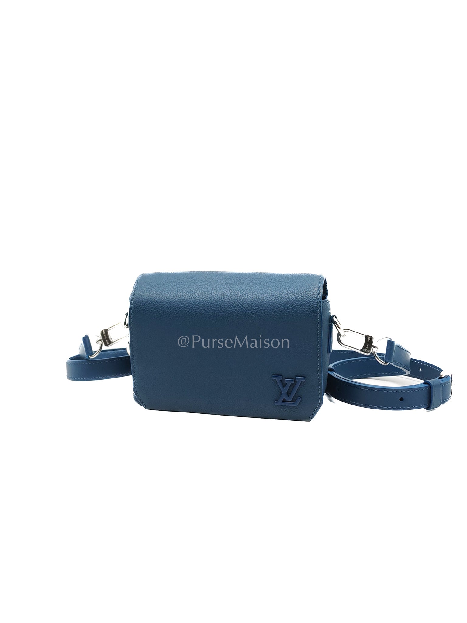 Louis Vuitton Fastline Wearable Wallet in Atlantic Blue Cowhide Leather and Silver Hardware Microchip | Purse Maison Luxury Bags Shop