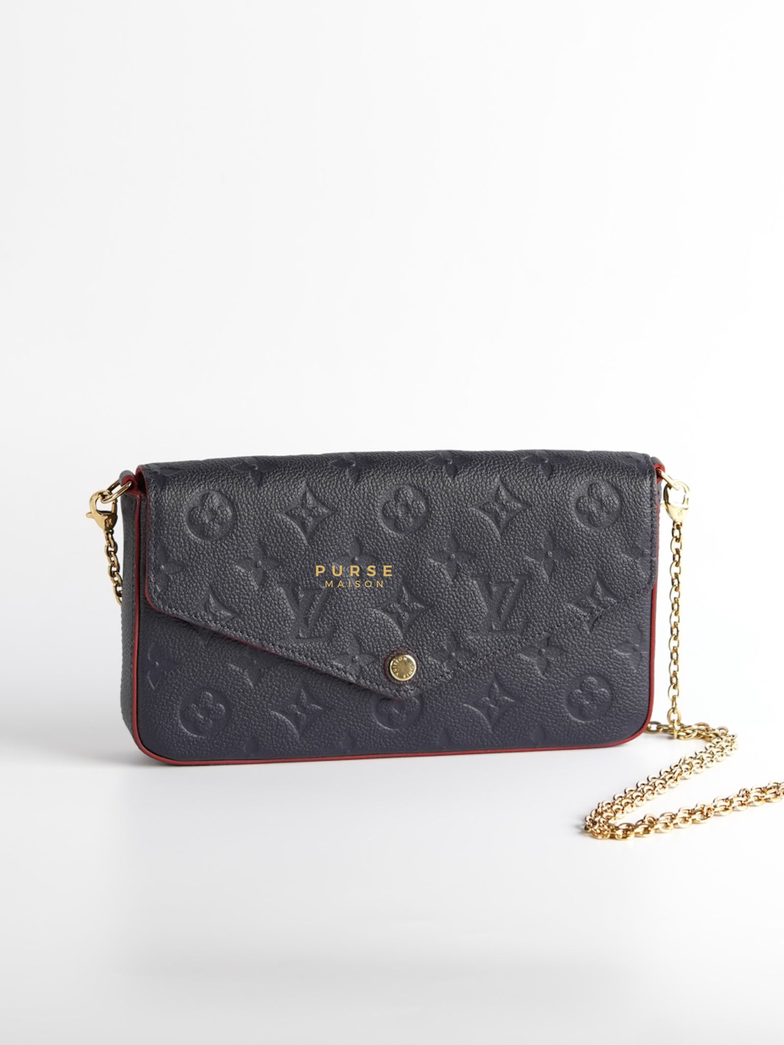 Louis Vuitton Felicie Marine Rouge Monogram Empreinte Leather (Date code: SP4198) | Purse Maison Luxury Bags Shop