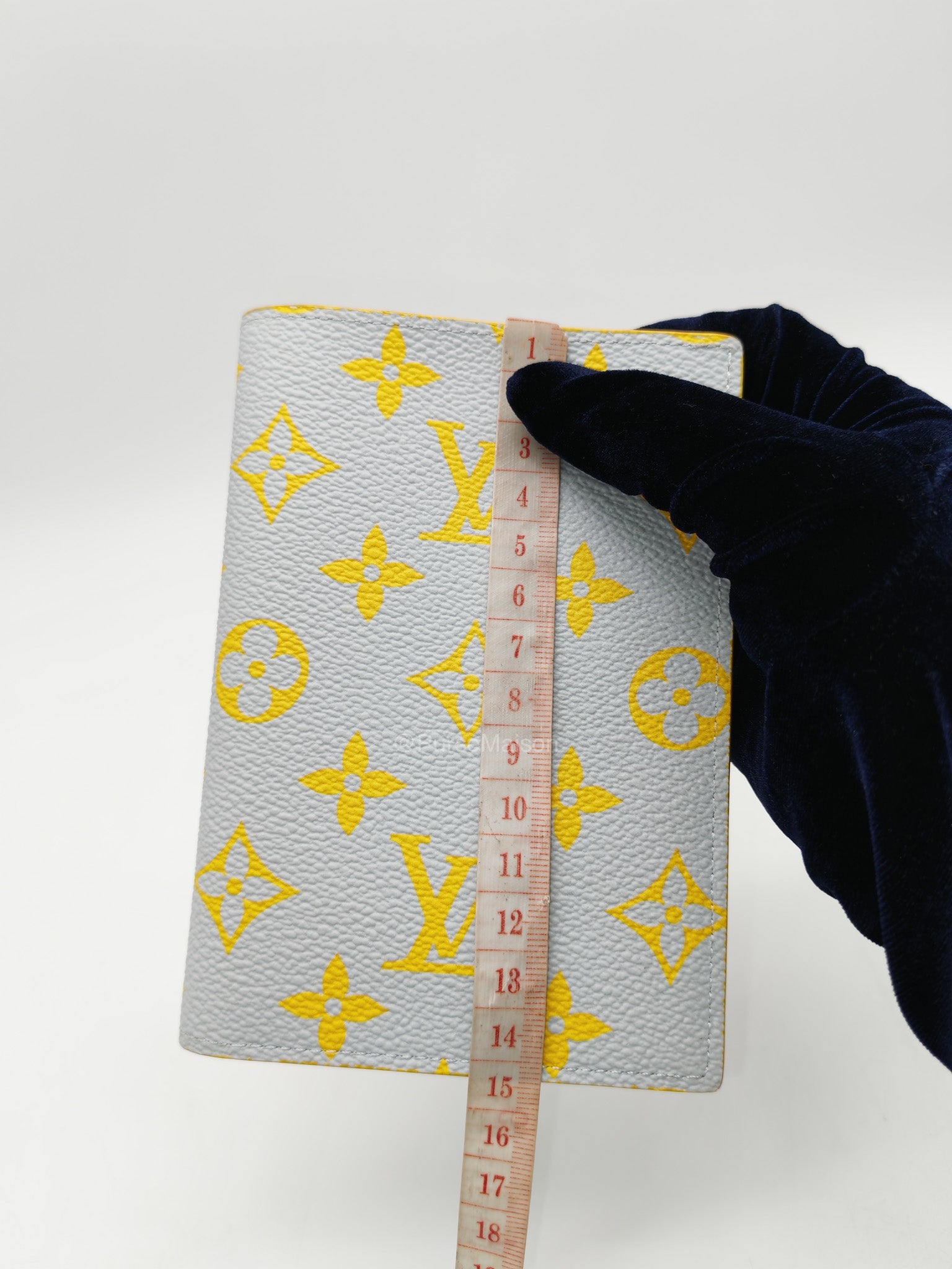 Louis Vuitton Glow Passport Cover in Gray/Yellow Monogram Canvas | Purse Maison Luxury Bags Shop