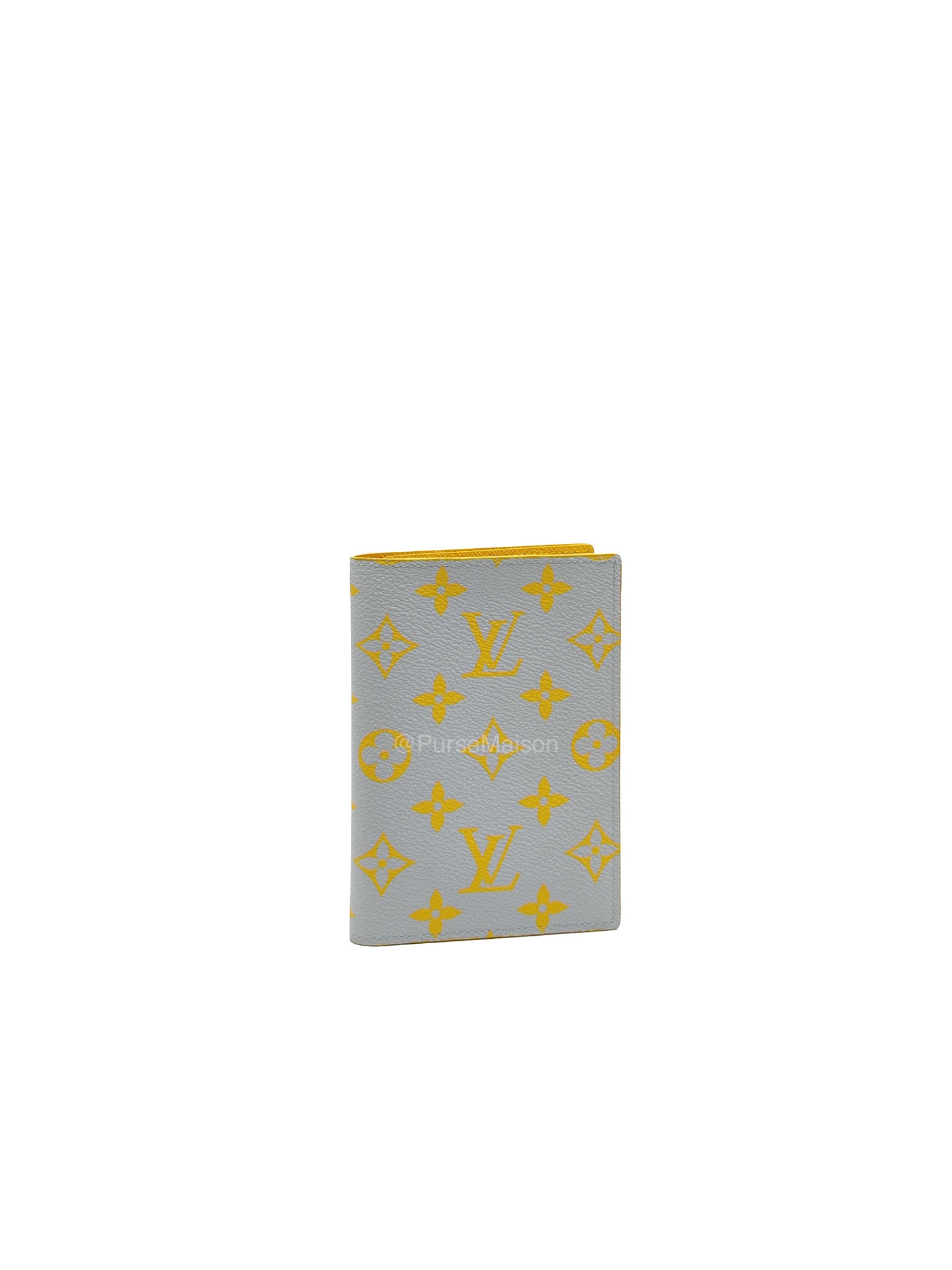 Louis Vuitton Glow Passport Cover in Gray/Yellow Monogram Canvas | Purse Maison Luxury Bags Shop