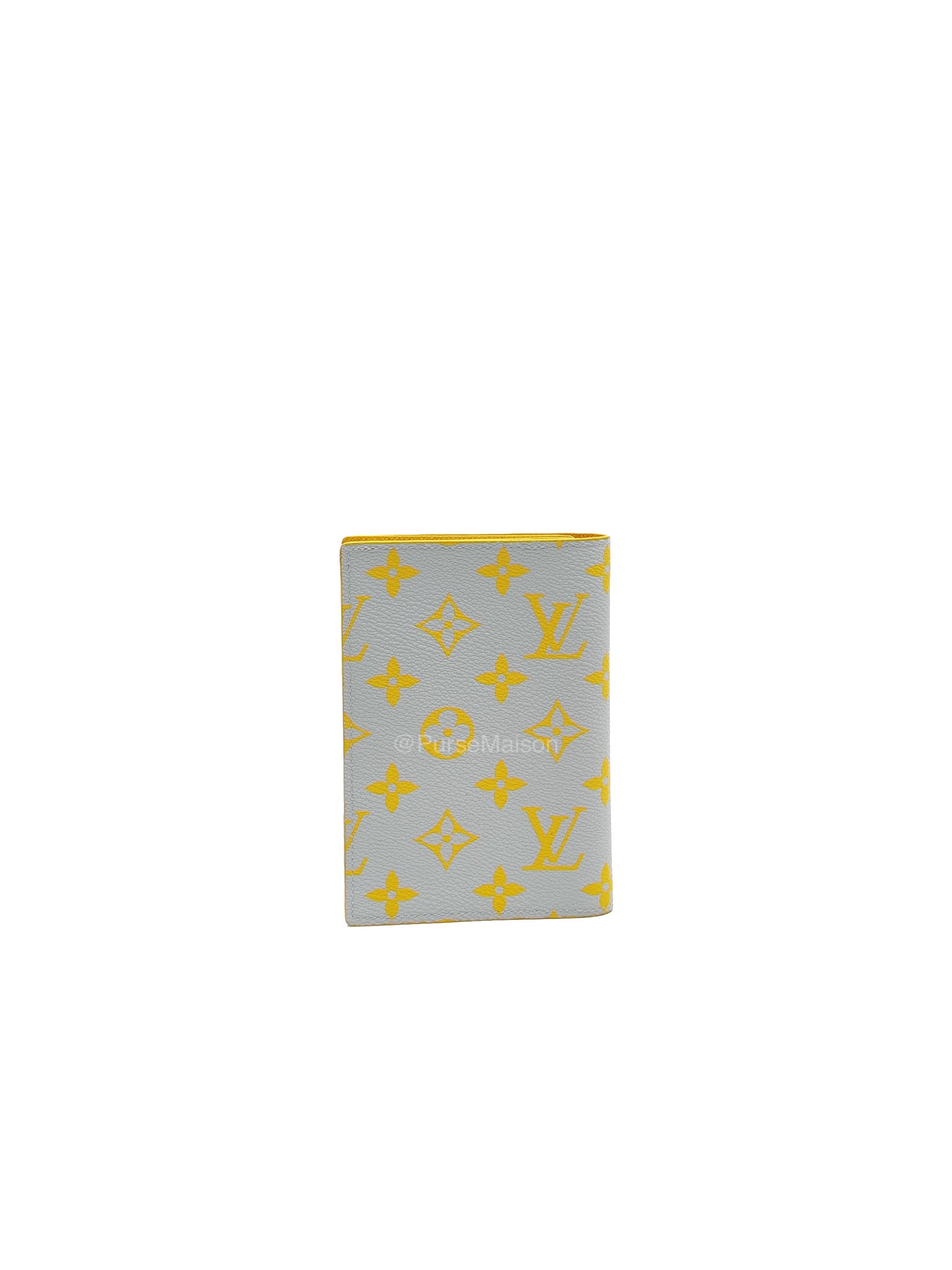 Louis Vuitton Glow Passport Cover in Gray/Yellow Monogram Canvas | Purse Maison Luxury Bags Shop