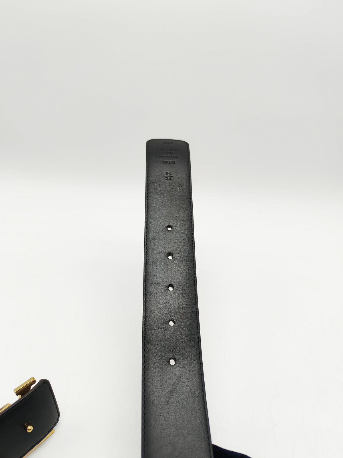 Louis Vuitton Initiales Reversible Belt in Monogram Canvas and Gold Hardware Size 85/34 (Datecode: JJ2220) | Purse Maison Luxury Bags Shop