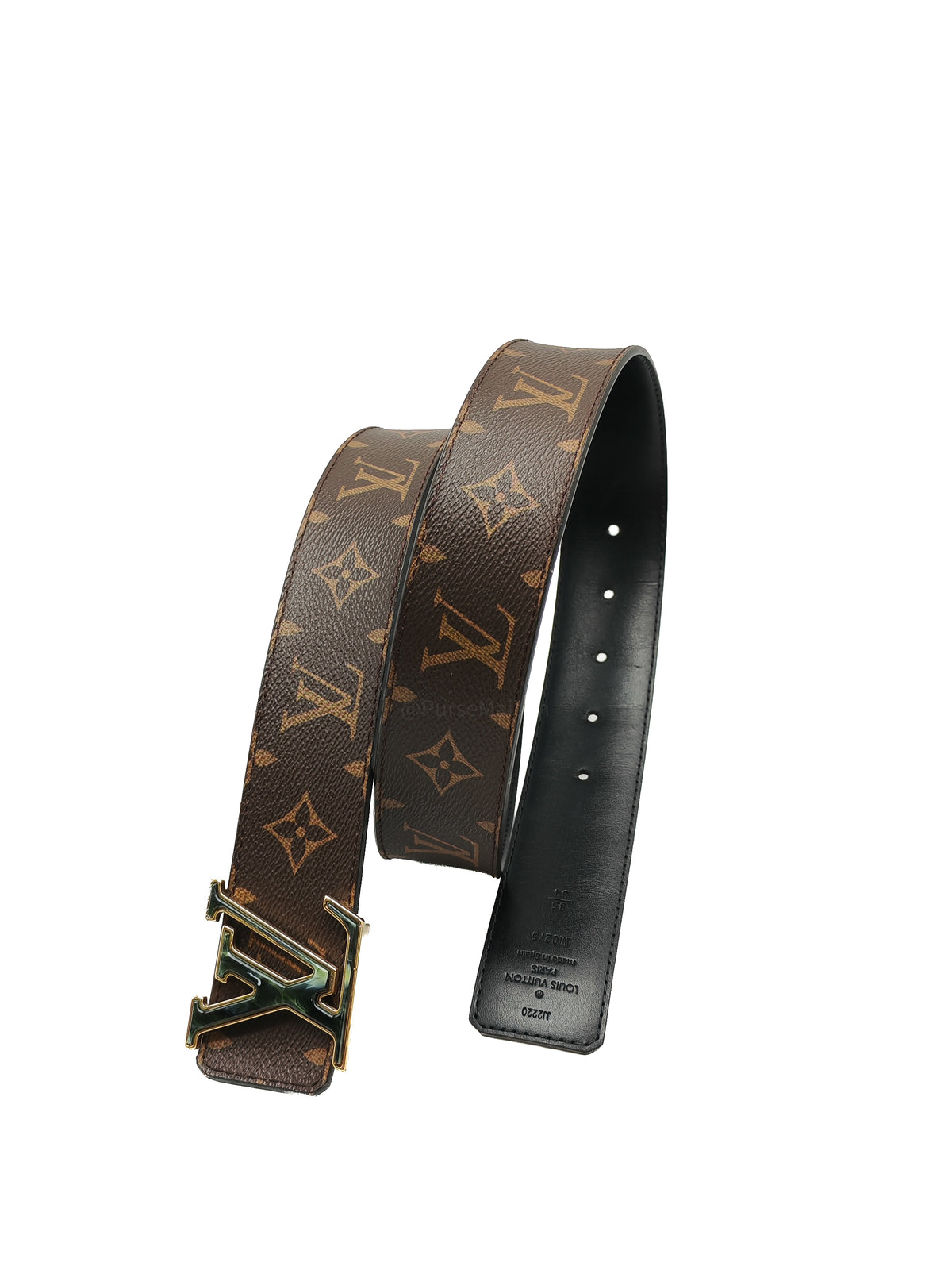 Louis Vuitton Initiales Reversible Belt in Monogram Canvas and Gold Hardware Size 85/34 (Datecode: JJ2220) | Purse Maison Luxury Bags Shop