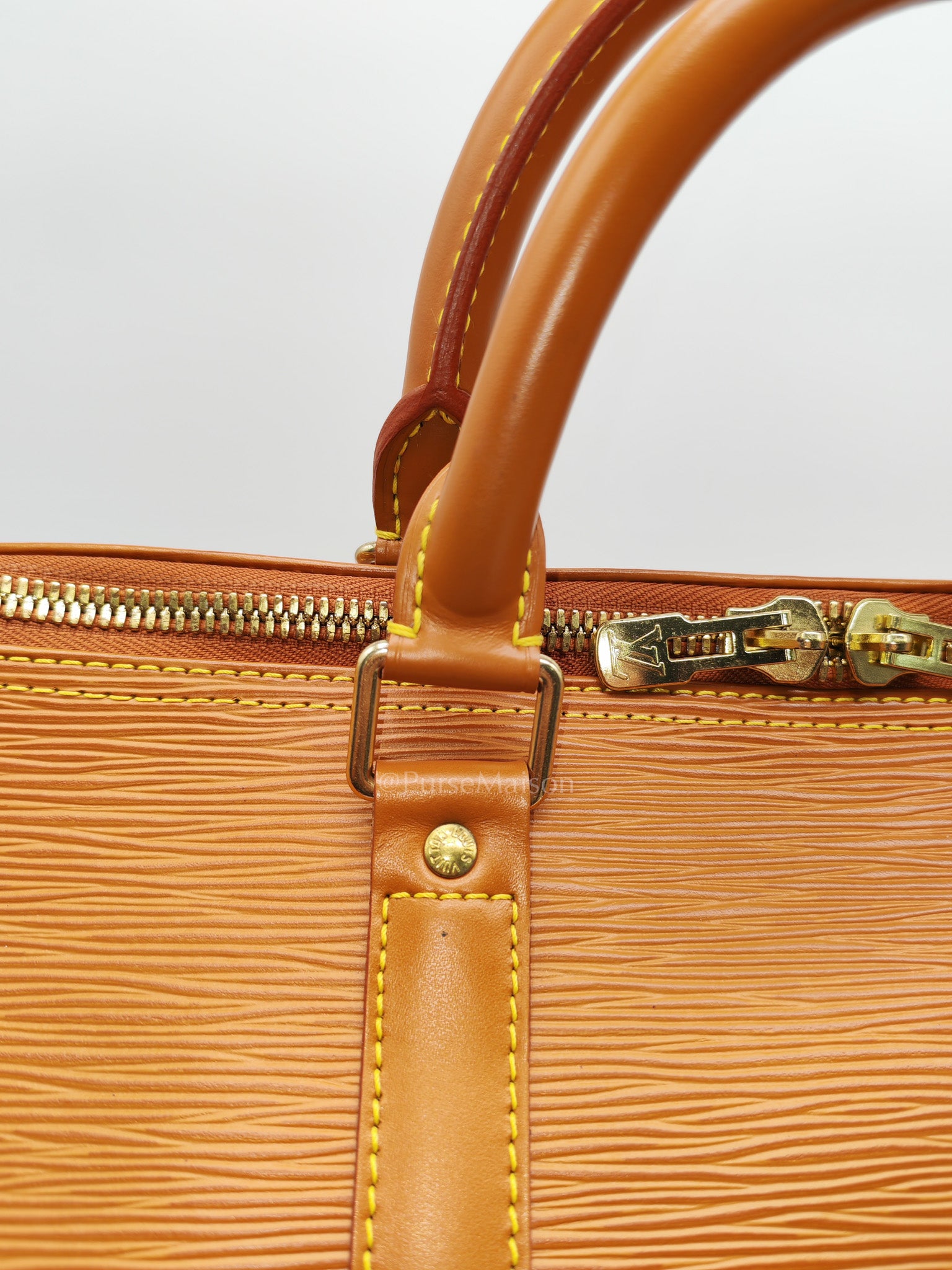 Keepall 50 Duffle Bag in Brown Epi Leather | Purse Maison Luxury Bags Shop