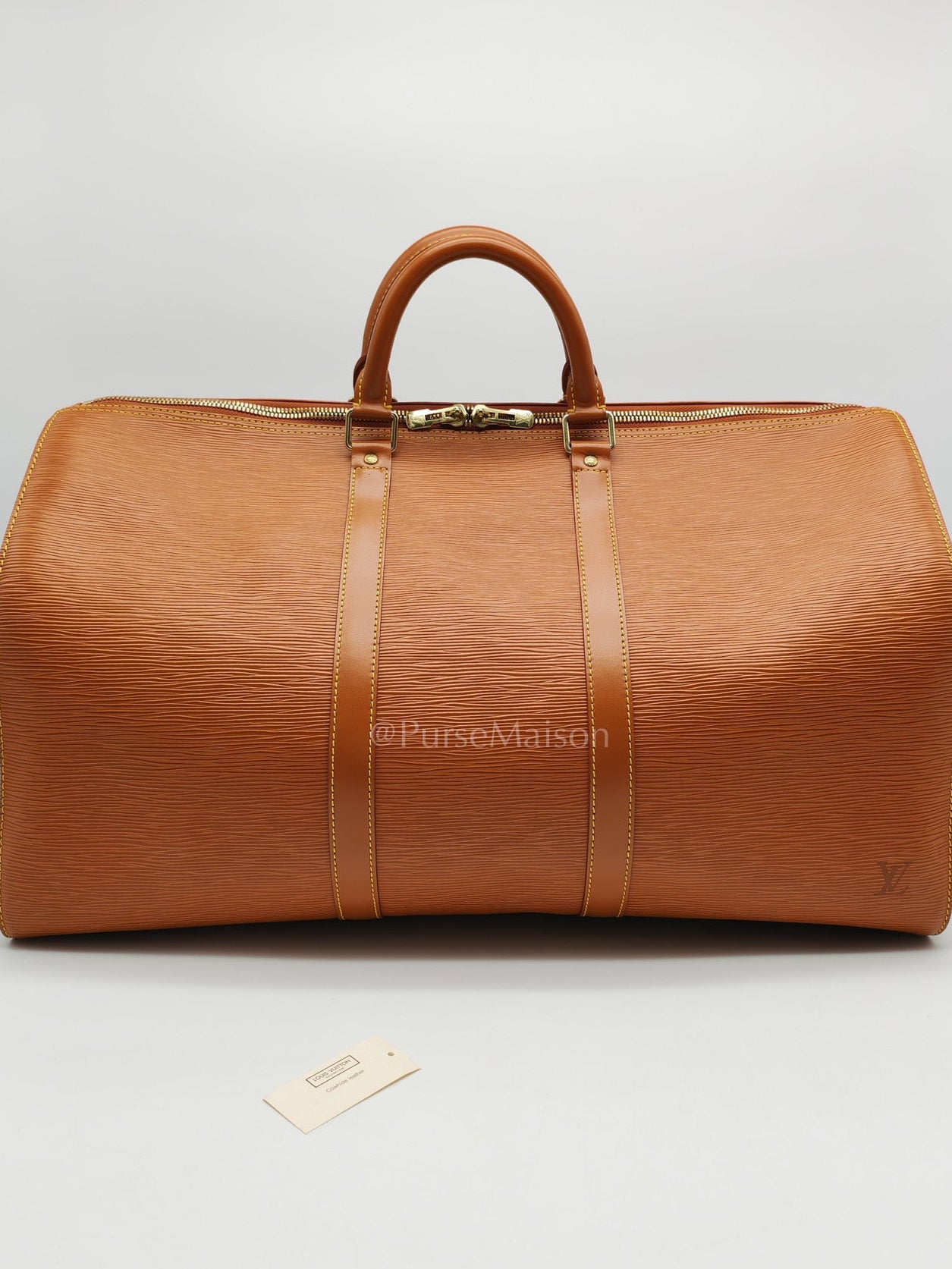 Keepall 50 Duffle Bag in Brown Epi Leather | Purse Maison Luxury Bags Shop