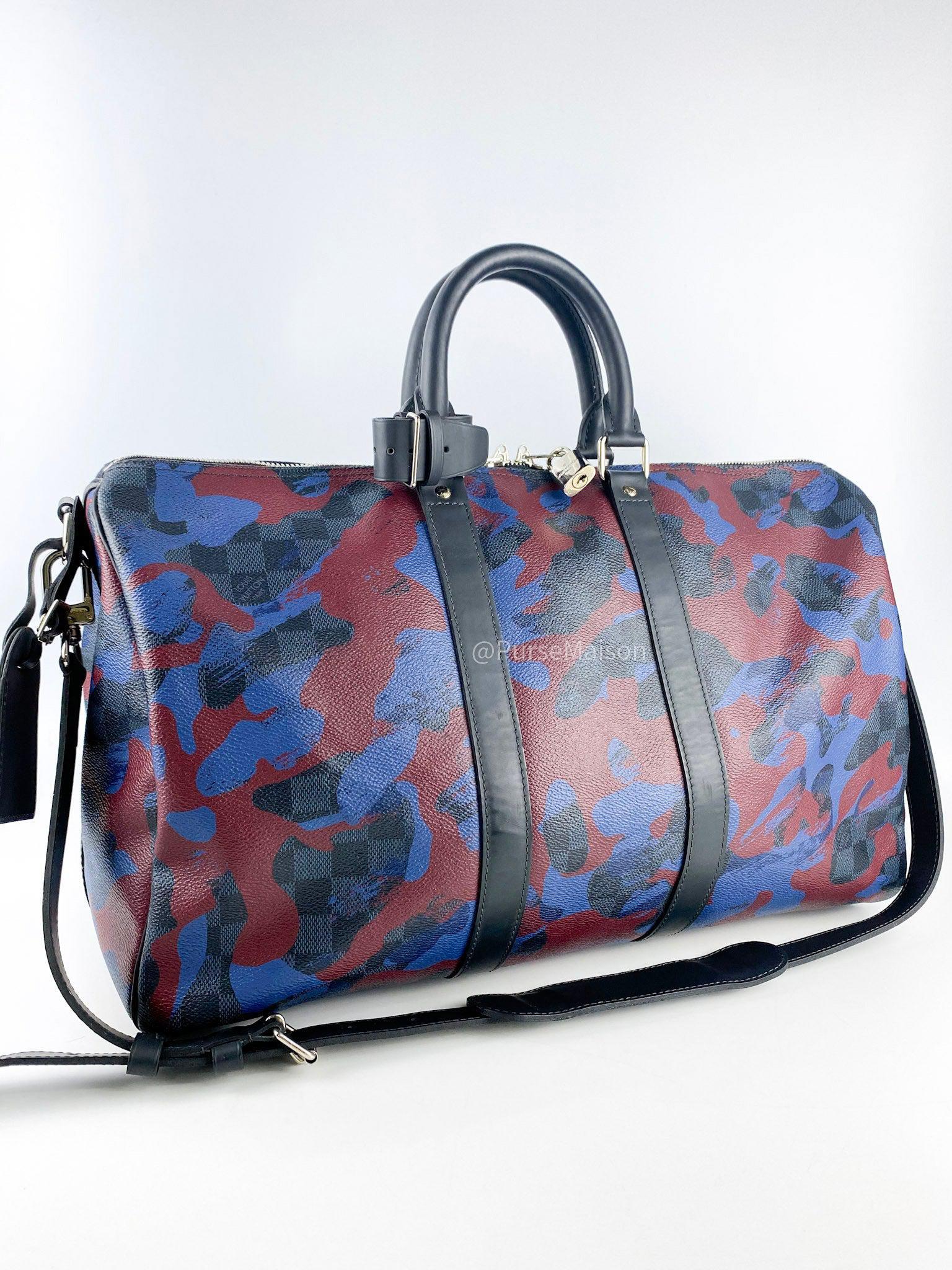 Louis Vuitton Keepall Bandoulier 45 Damier Cobalt Camouflage (Date Code: DU1176)