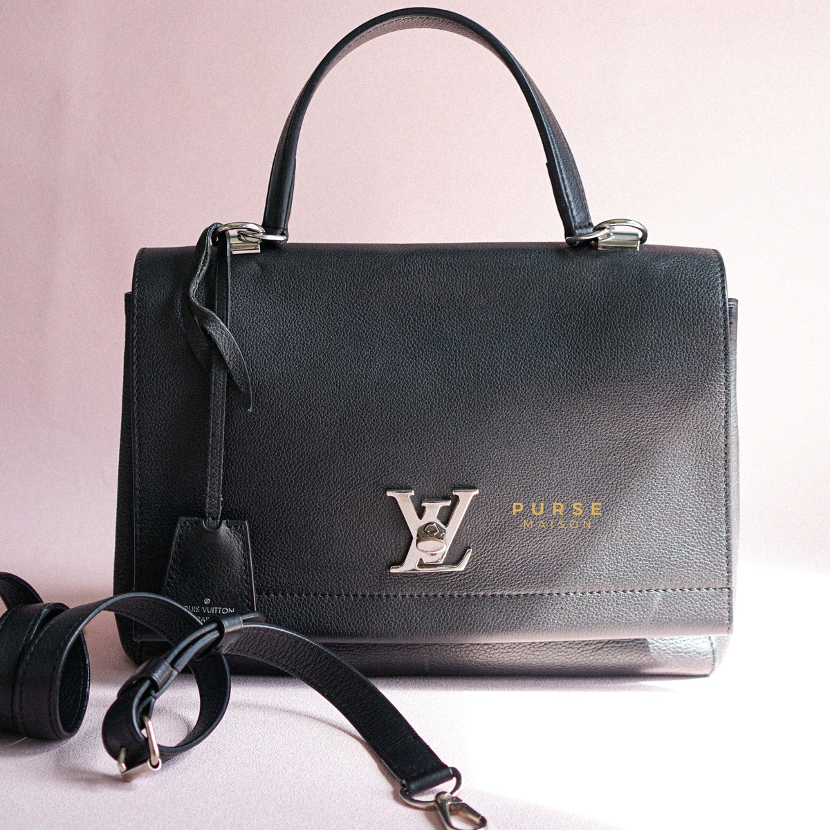 Louis Vuitton Lockme II Bag in Black Calfskin Leather (Date