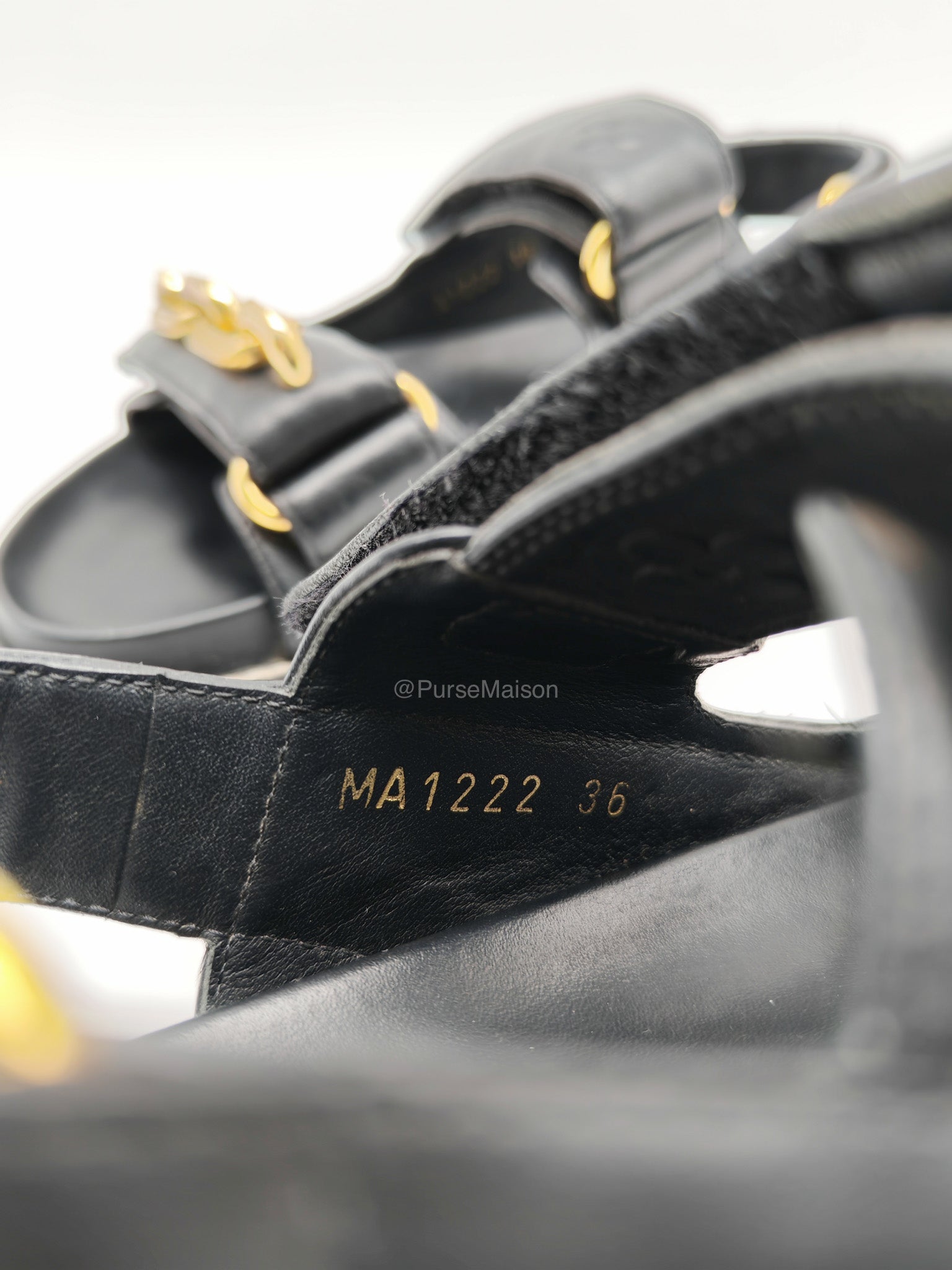 LV Logo Chain Monogram Flat Comfort Sandals Size 36EU (23cm) | Purse Maison Luxury Bags Shop