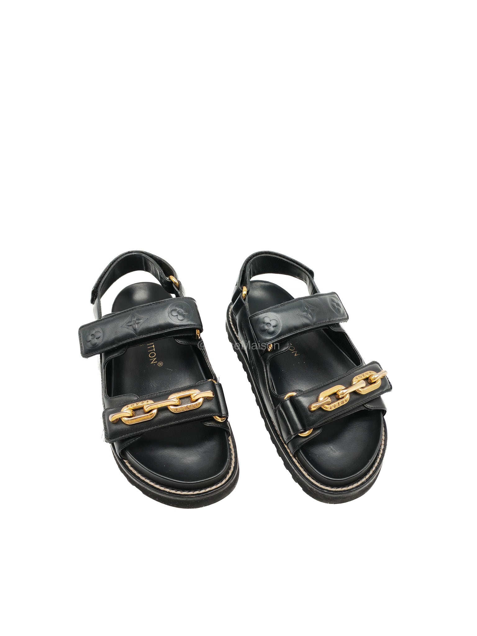 LV Logo Chain Monogram Flat Comfort Sandals Size 36EU (23cm) | Purse Maison Luxury Bags Shop