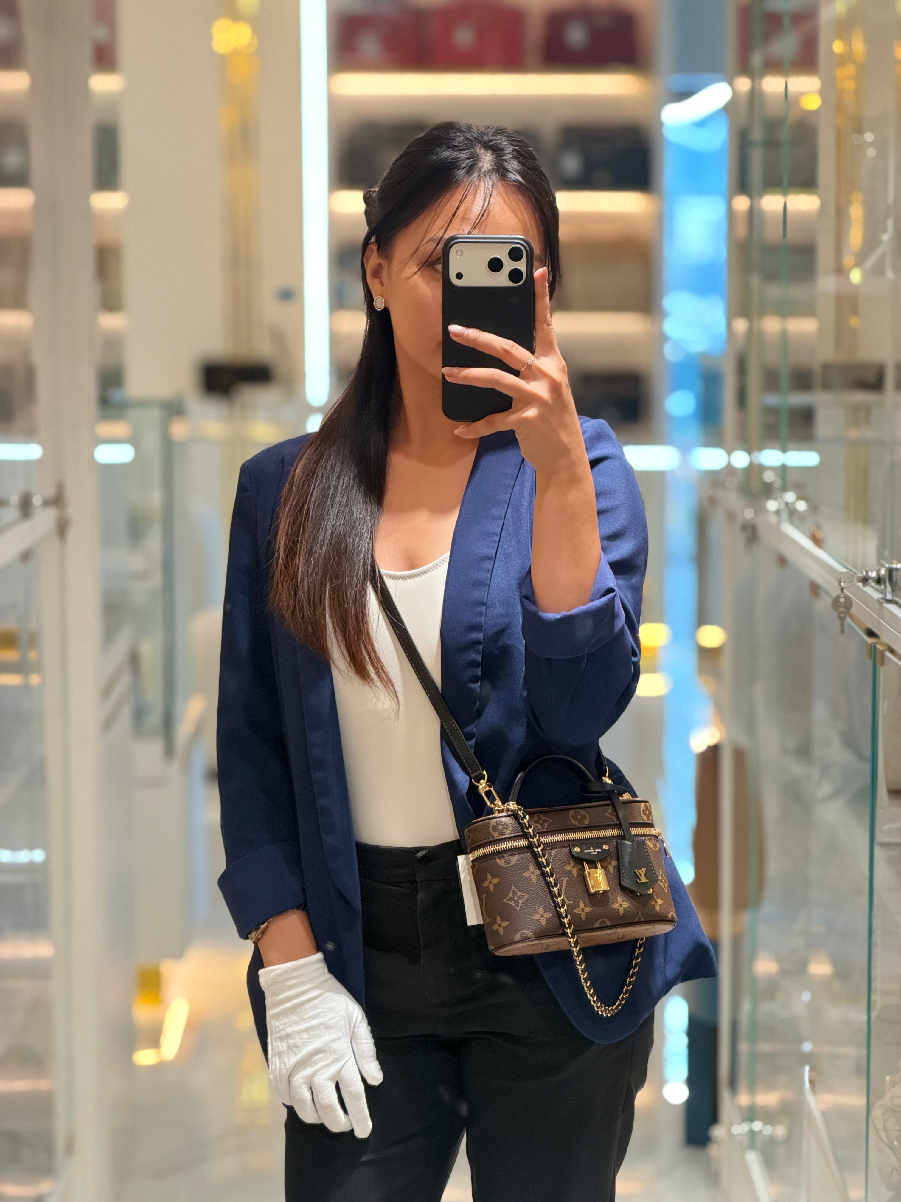Long Vanity Chain Pouch in Reverse Monogram Canvas Shoulder Bag (Microchip) | Purse Maison Luxury Bags Shop