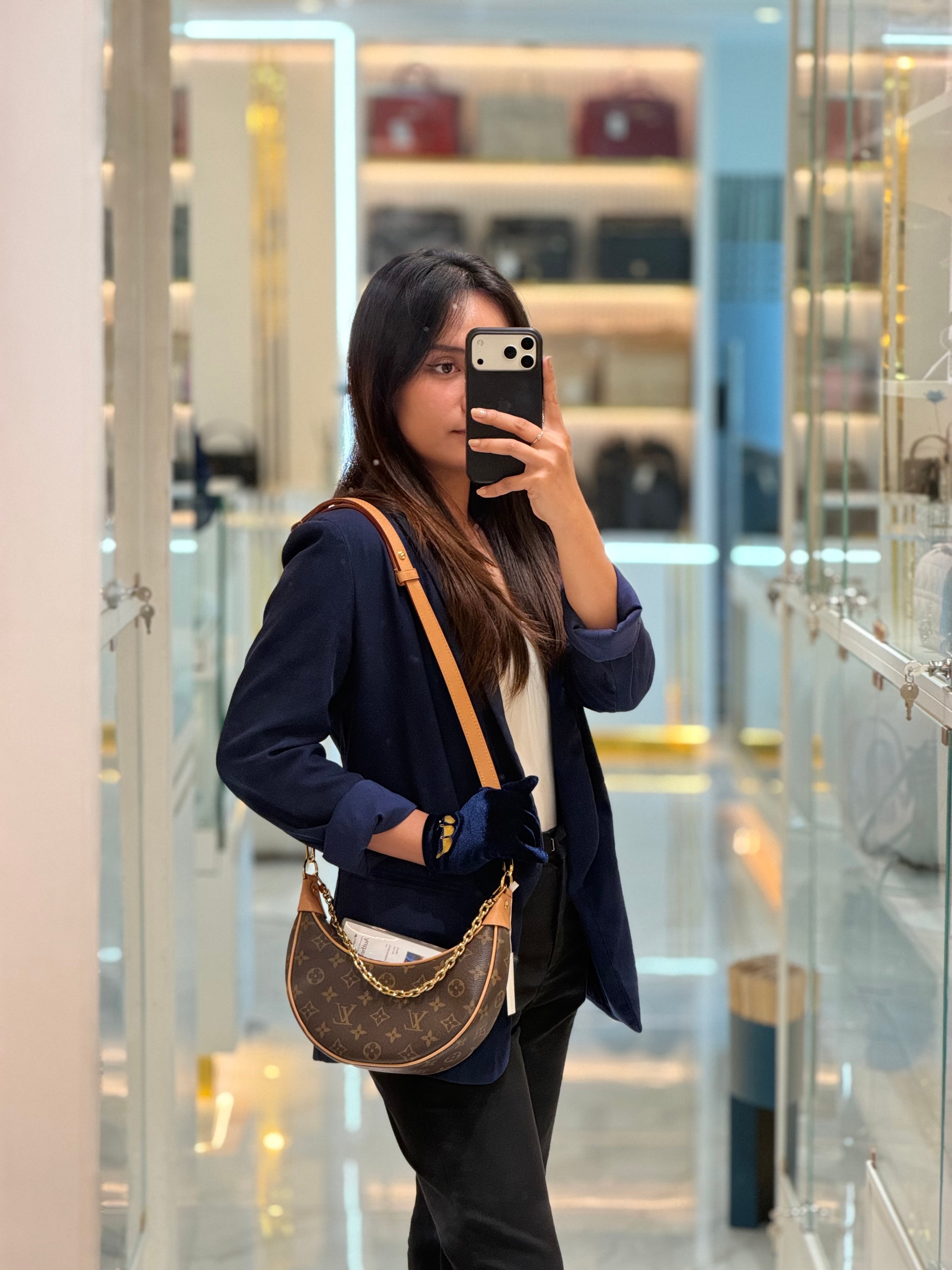 Loop Handbag in Monogram Canvas & Gold Hardware Microchip | Purse Maison Luxury Bags Shop