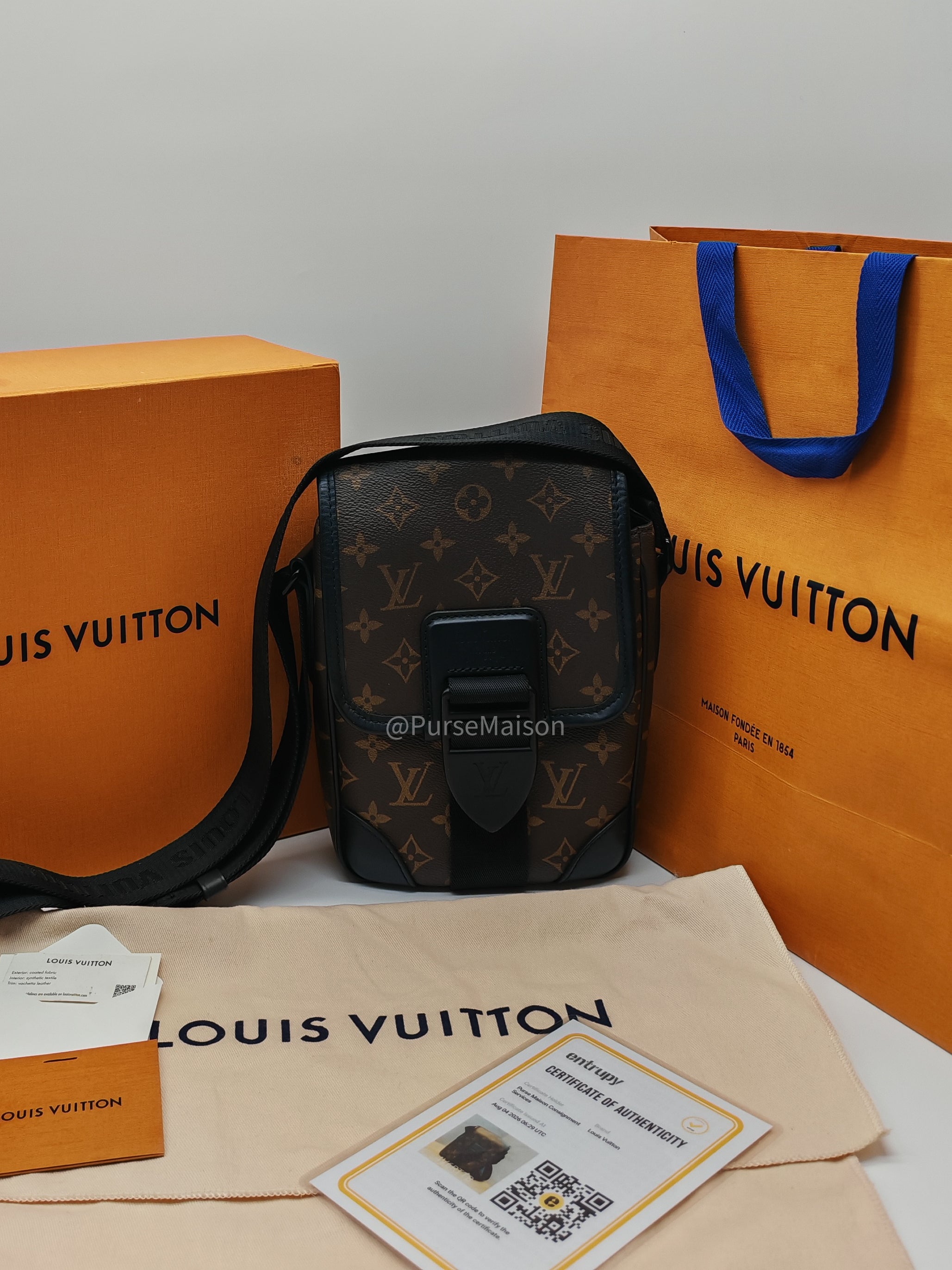 Louis Vuitton Macassar Archy Monogram Canvas Messenger Bag (Microchip) | Purse Maison Luxury Bags Shop