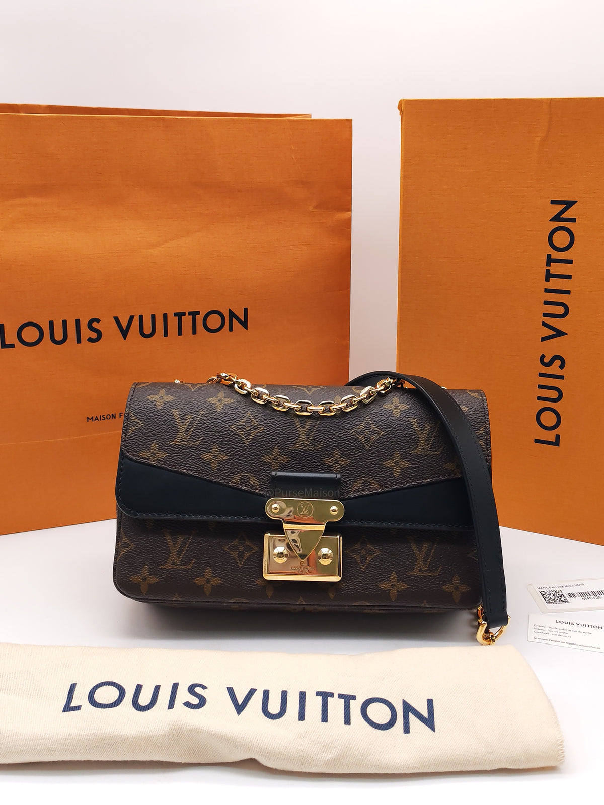 Louis Vuitton Marceau Shoulder Bag in Monogram Canvas and Gold Hardware Microchip | Purse Maison Luxury Bags Shop