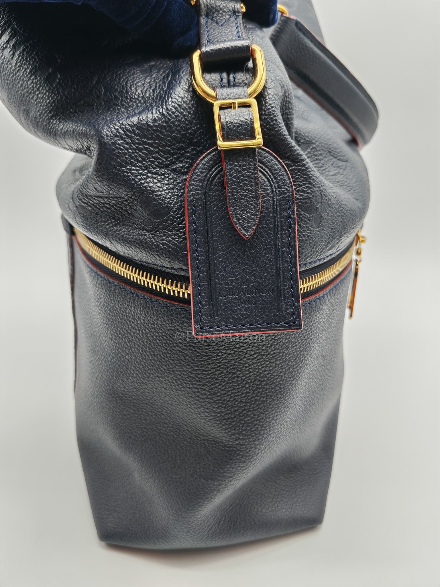 Melie Hobo Bag in Marine Rouge Monogram Empreinte Leather & Gold Hardawre (Datecode: DU3187) | Purse Maison Luxury Bags Shop