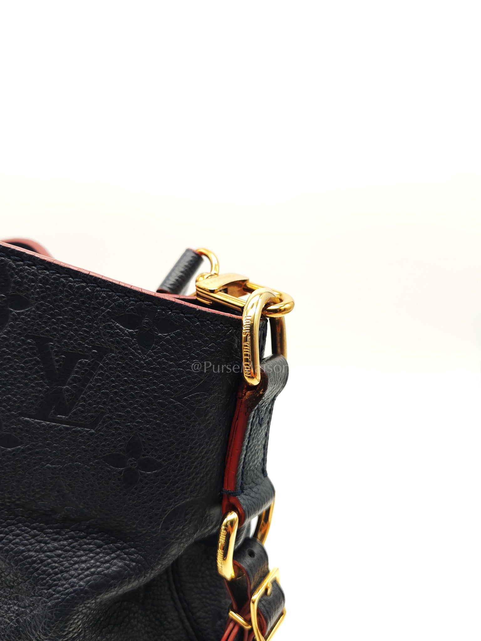 Melie Hobo Bag in Marine Rouge Monogram Empreinte Leather & Gold Hardawre (Datecode: DU3187) | Purse Maison Luxury Bags Shop