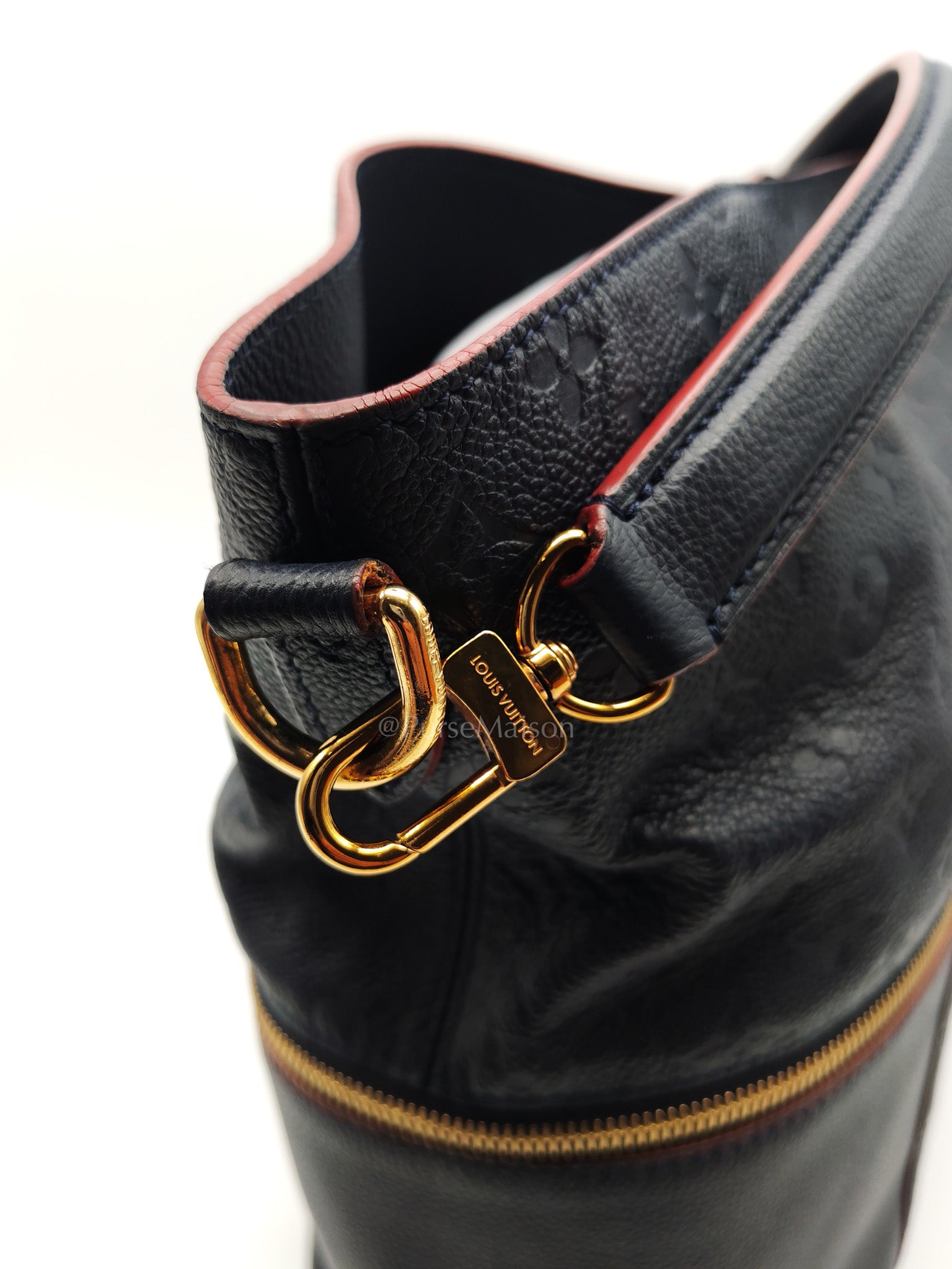 Melie Hobo Bag in Marine Rouge Monogram Empreinte Leather & Gold Hardawre (Datecode: DU3187) | Purse Maison Luxury Bags Shop