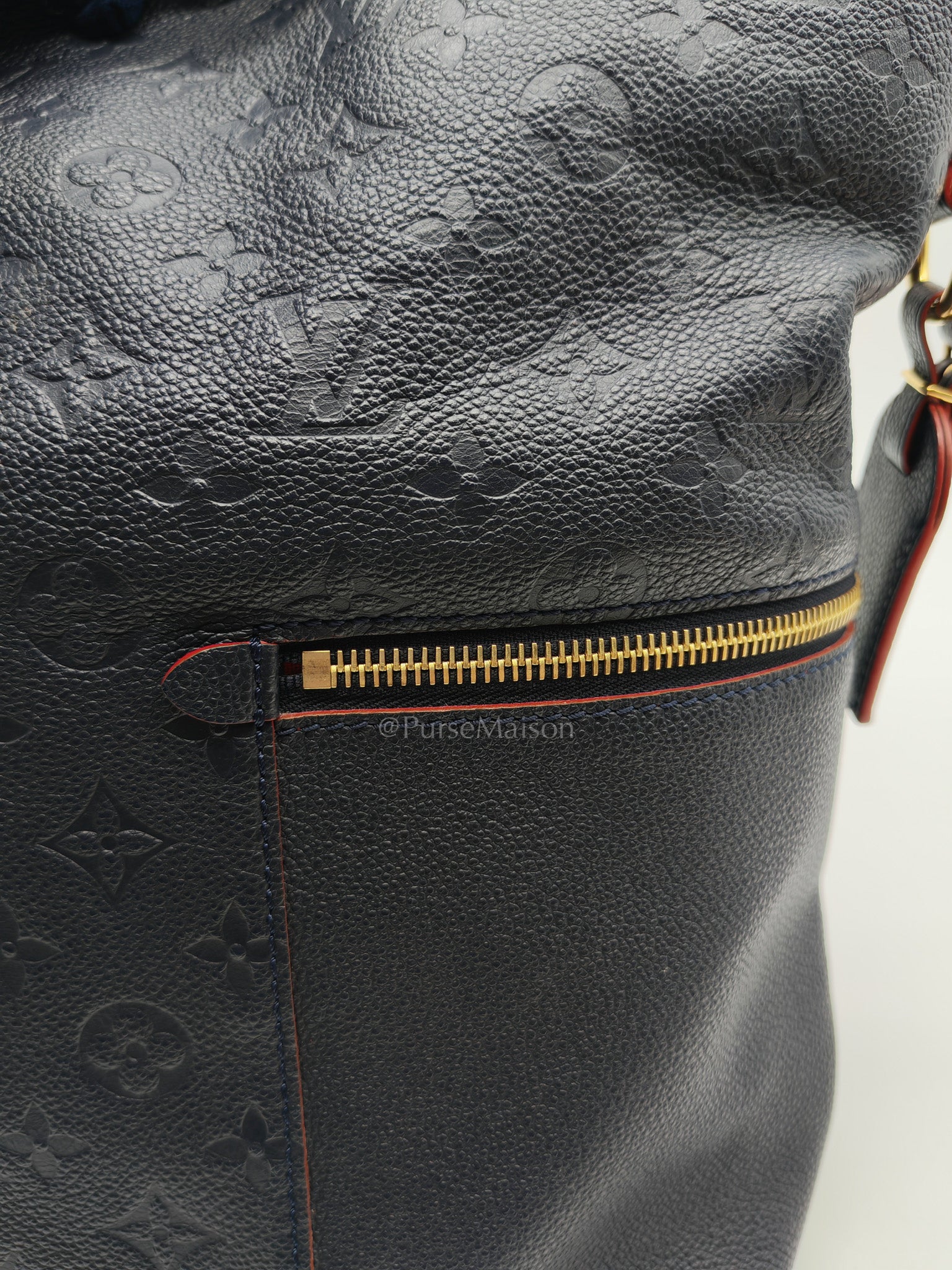 Melie Hobo Bag in Marine Rouge Monogram Empreinte Leather & Gold Hardawre (Datecode: DU3187) | Purse Maison Luxury Bags Shop