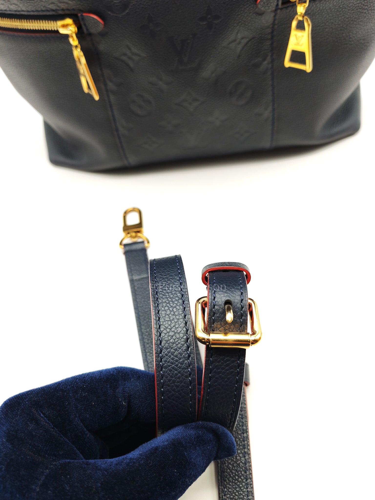 Melie Hobo Bag in Marine Rouge Monogram Empreinte Leather & Gold Hardawre (Datecode: DU3187) | Purse Maison Luxury Bags Shop