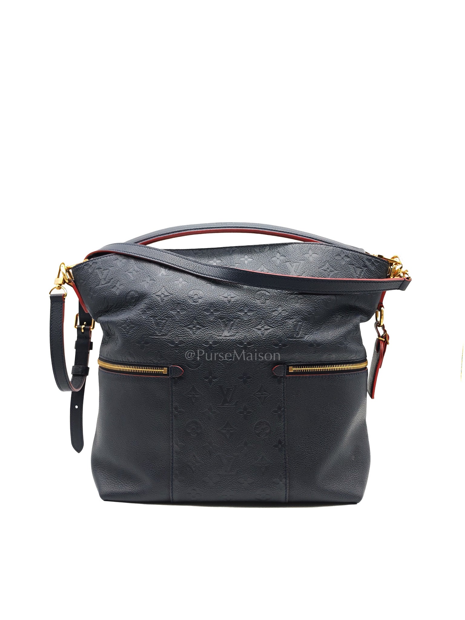 Melie Hobo Bag in Marine Rouge Monogram Empreinte Leather & Gold Hardawre (Datecode: DU3187) | Purse Maison Luxury Bags Shop