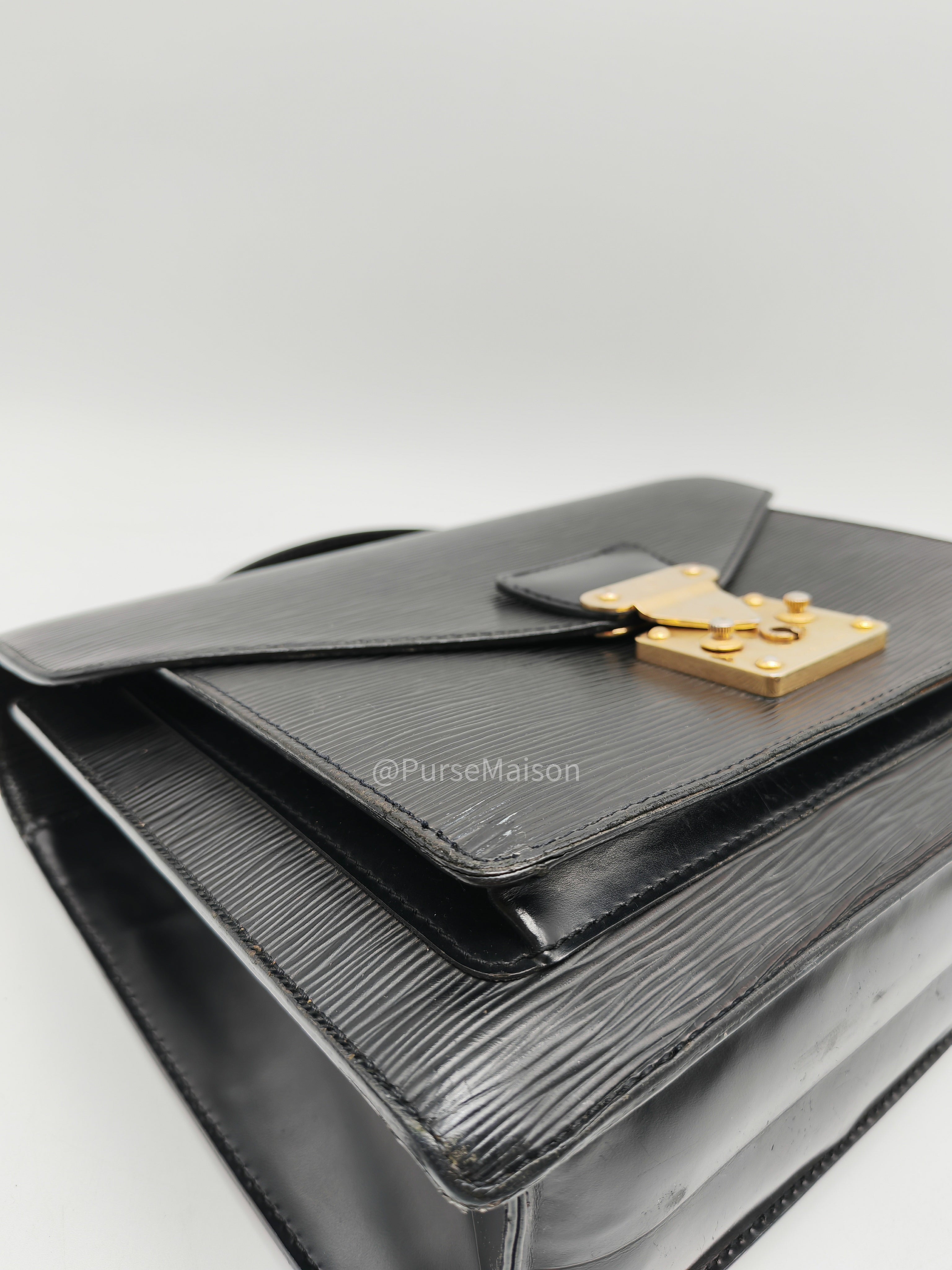Louis Vuitton Monceau 28 in Black Epi Leather and Gold Hardware (Datecode: SR1002) | Purse Maison Luxury Bags Shop