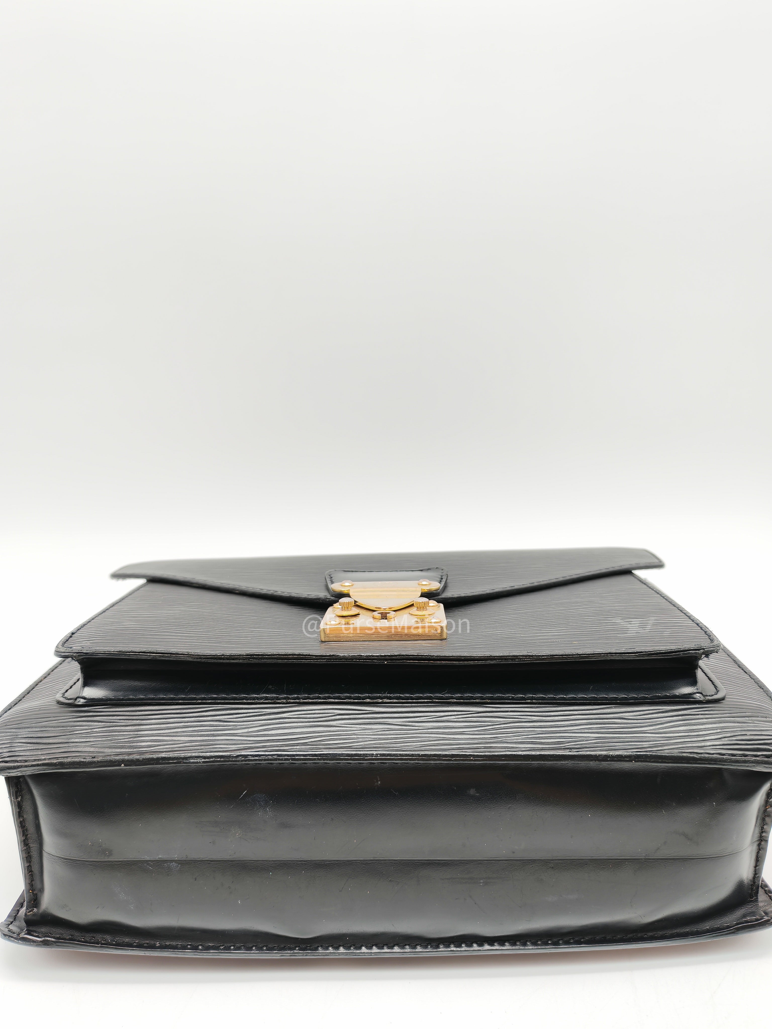 Louis Vuitton Monceau 28 in Black Epi Leather and Gold Hardware (Datecode: SR1002) | Purse Maison Luxury Bags Shop