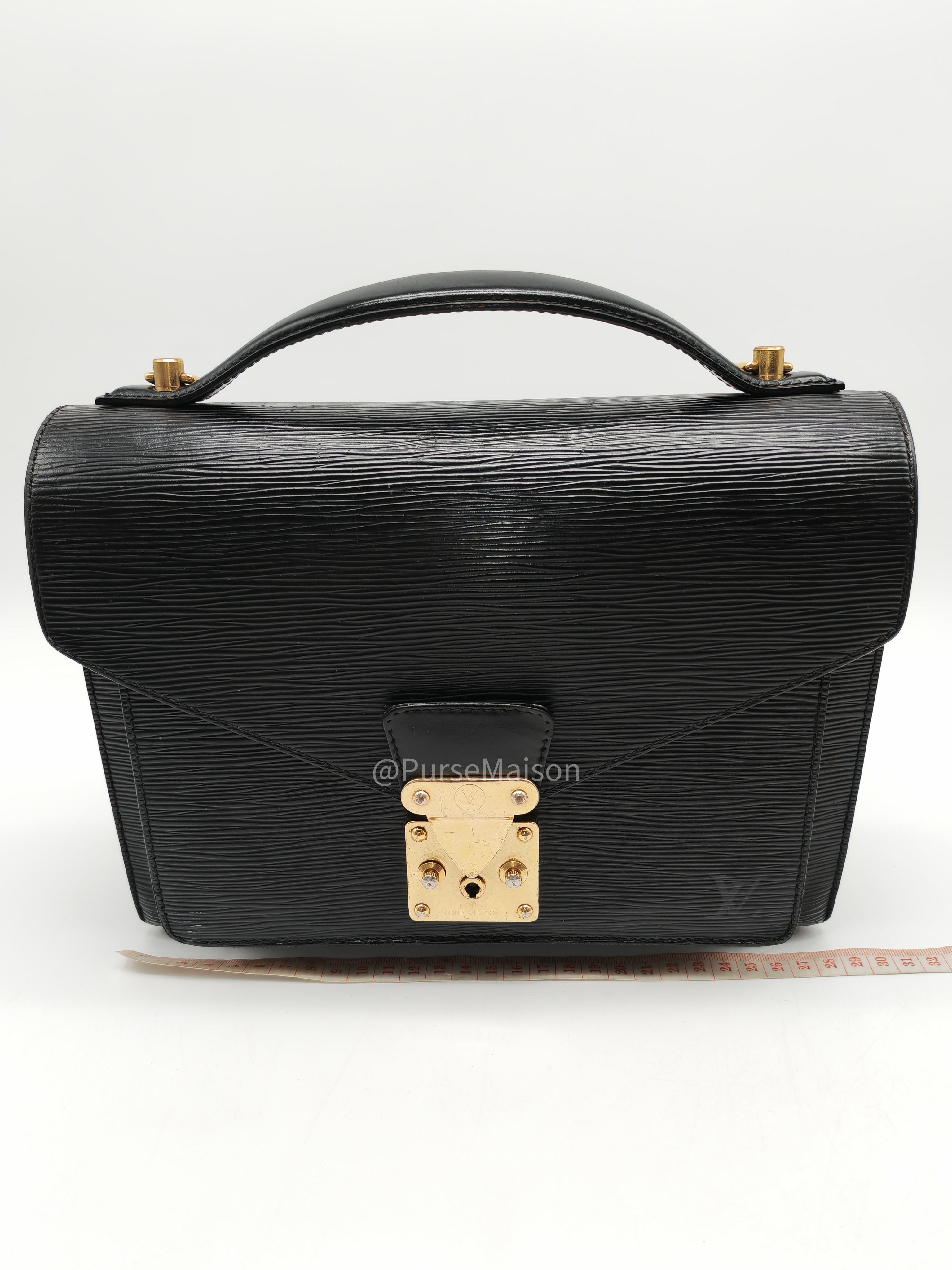 Louis Vuitton Monceau 28 in Black Epi Leather and Gold Hardware (Datecode: SR1002) | Purse Maison Luxury Bags Shop