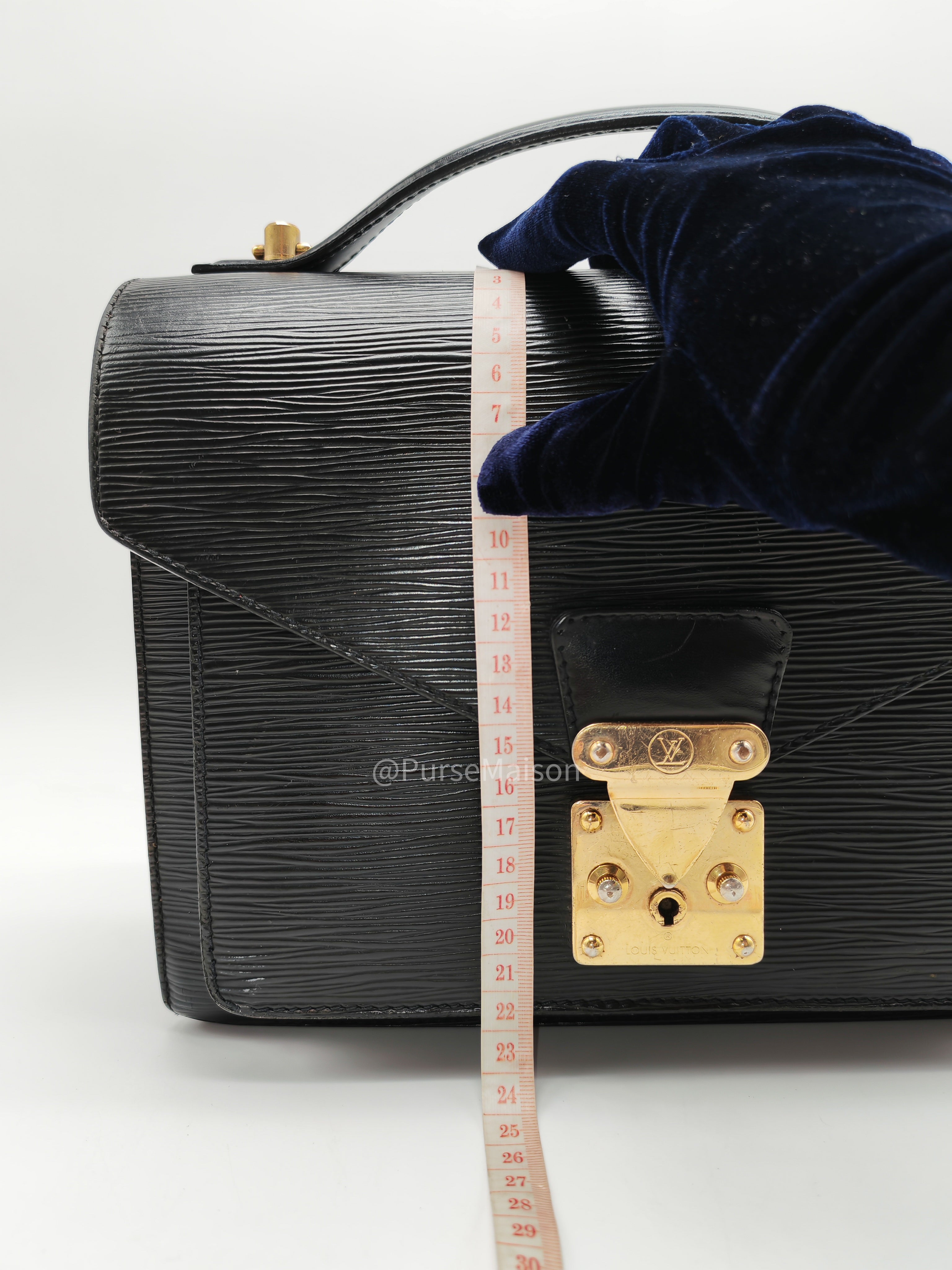 Louis Vuitton Monceau 28 in Black Epi Leather and Gold Hardware (Datecode: SR1002) | Purse Maison Luxury Bags Shop