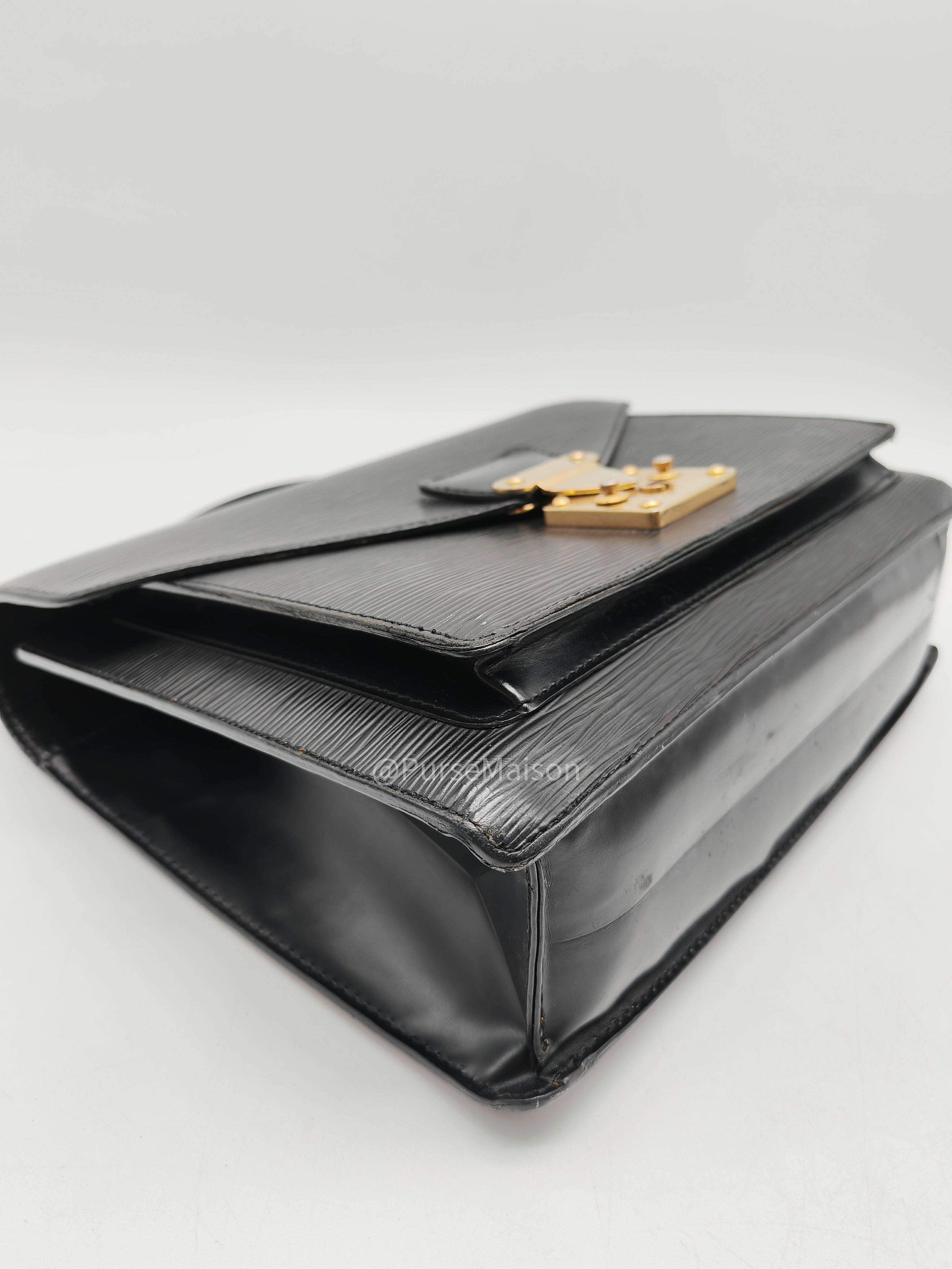 Louis Vuitton Monceau 28 in Black Epi Leather and Gold Hardware (Datecode: SR1002) | Purse Maison Luxury Bags Shop