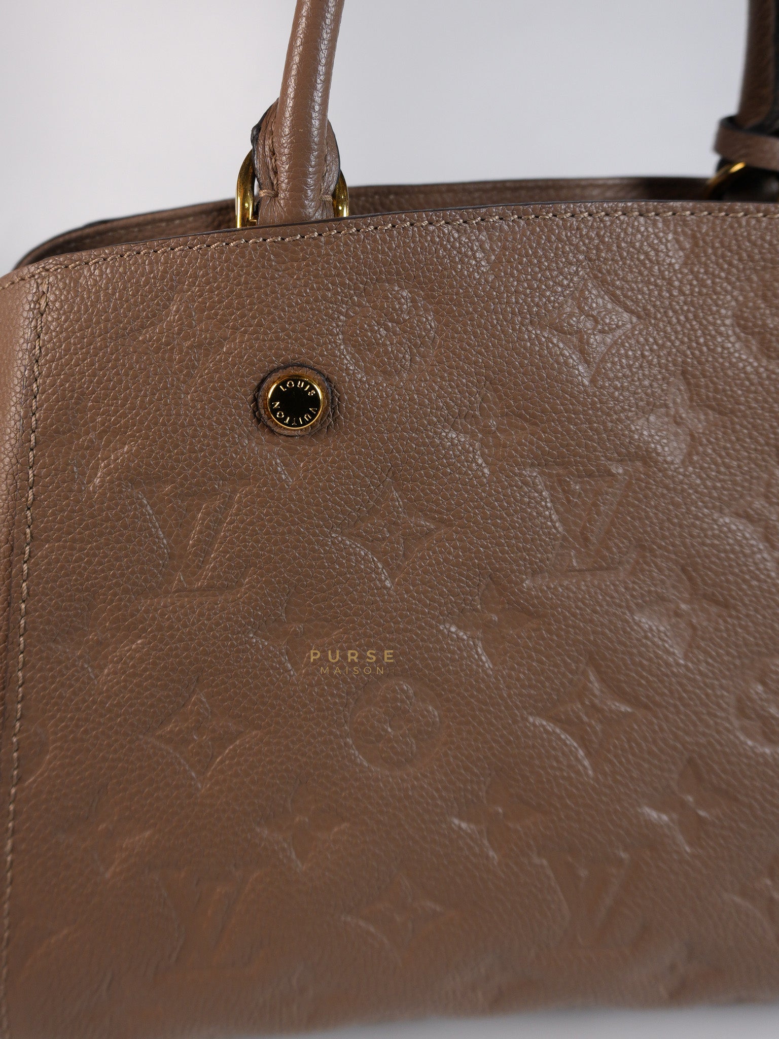 Montaigne BB in Taupe Monogram Empreinte Leather (Date Code: SP1197) | Purse Maison Luxury Bags Shop