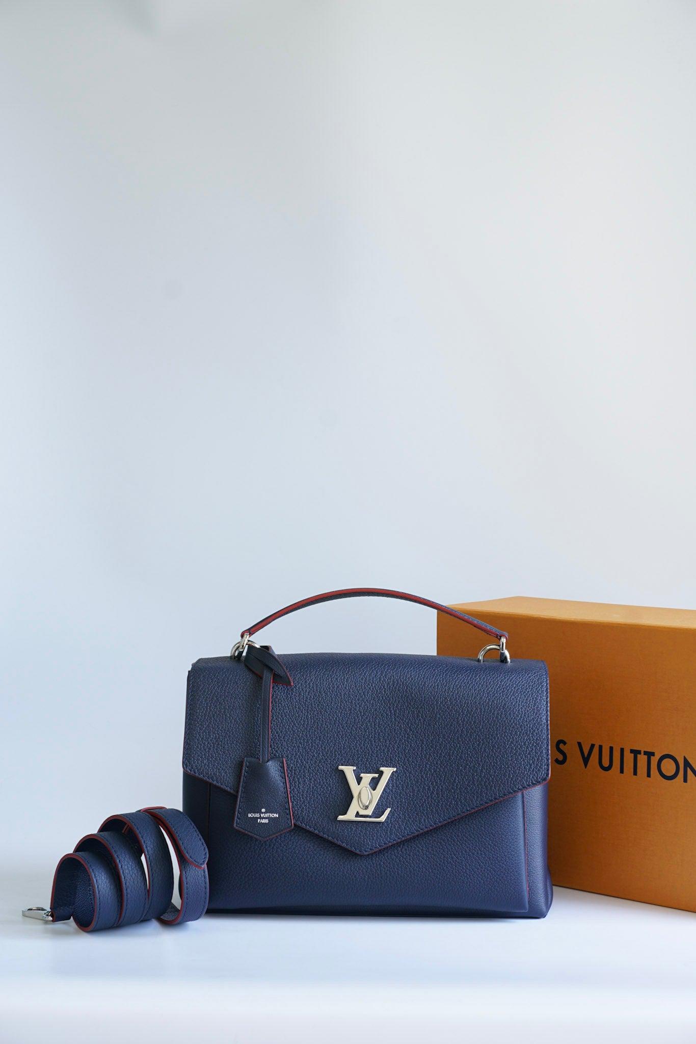 Louis Vuitton Mylockme Satchel in Navy Blue Empreinte Leather (Date code: FLO220)