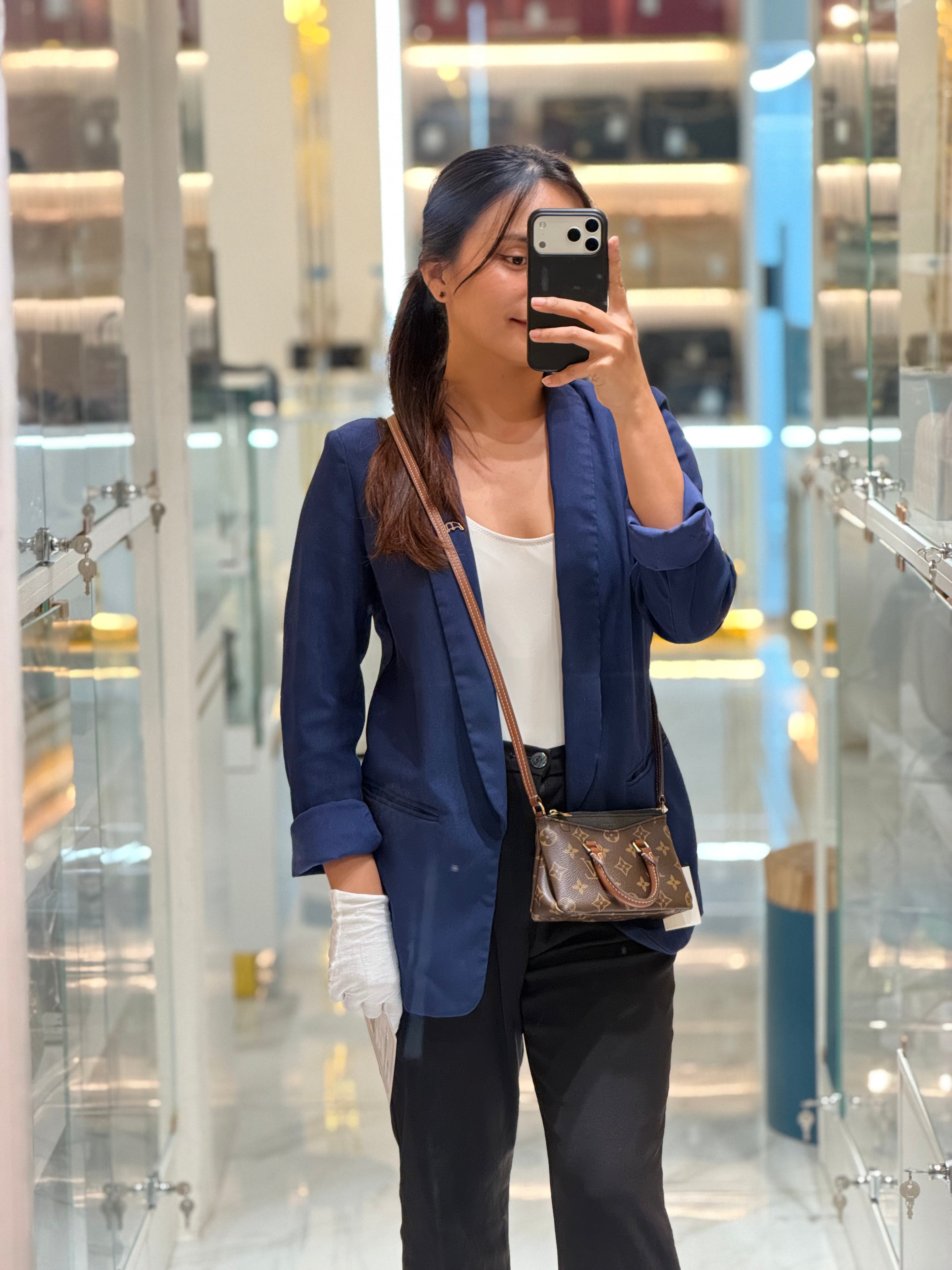 Louis Vuitton Nano Pallas Two Way Hand Bag in Monogram Canvas and Gold Hardware (Datecode: SN5115) | Purse Maison Luxury Bags Shop