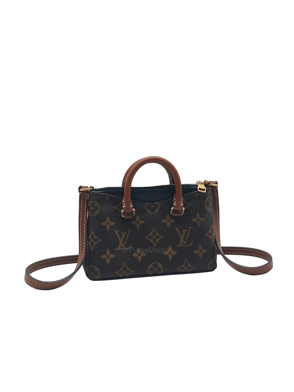 Louis Vuitton Nano Pallas Two Way Hand Bag in Monogram Canvas and Gold Hardware (Datecode: SN5115) | Purse Maison Luxury Bags Shop