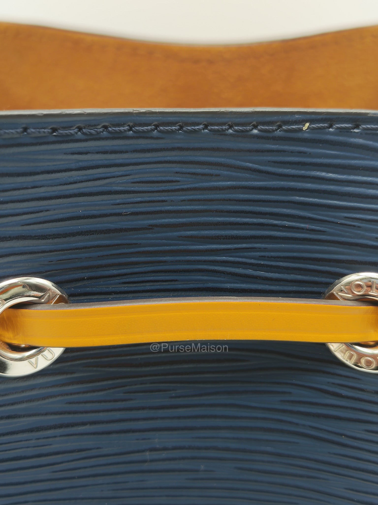 Louis Vuitton Neo Noe BB in Navy Blue Epi Leather & Silver Hardware (Microchip) | Purse Maison Luxury Bags Shop