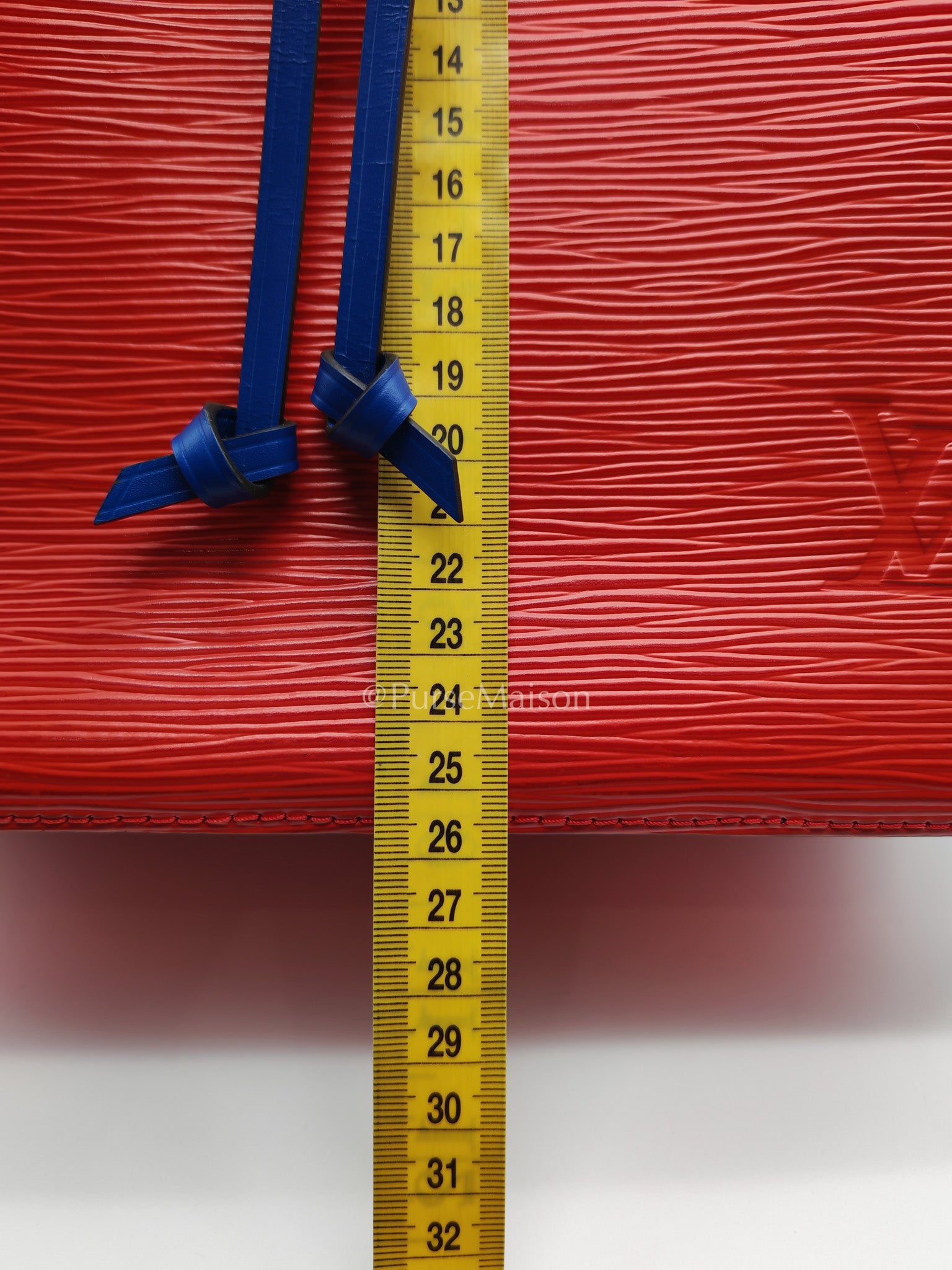 Louis Vuitton Neo Noe MM Coquelicot Red/Blue Epi Leather Bucket Bag (Date Code: SR4138) | Purse Maison Luxury Bags Shop