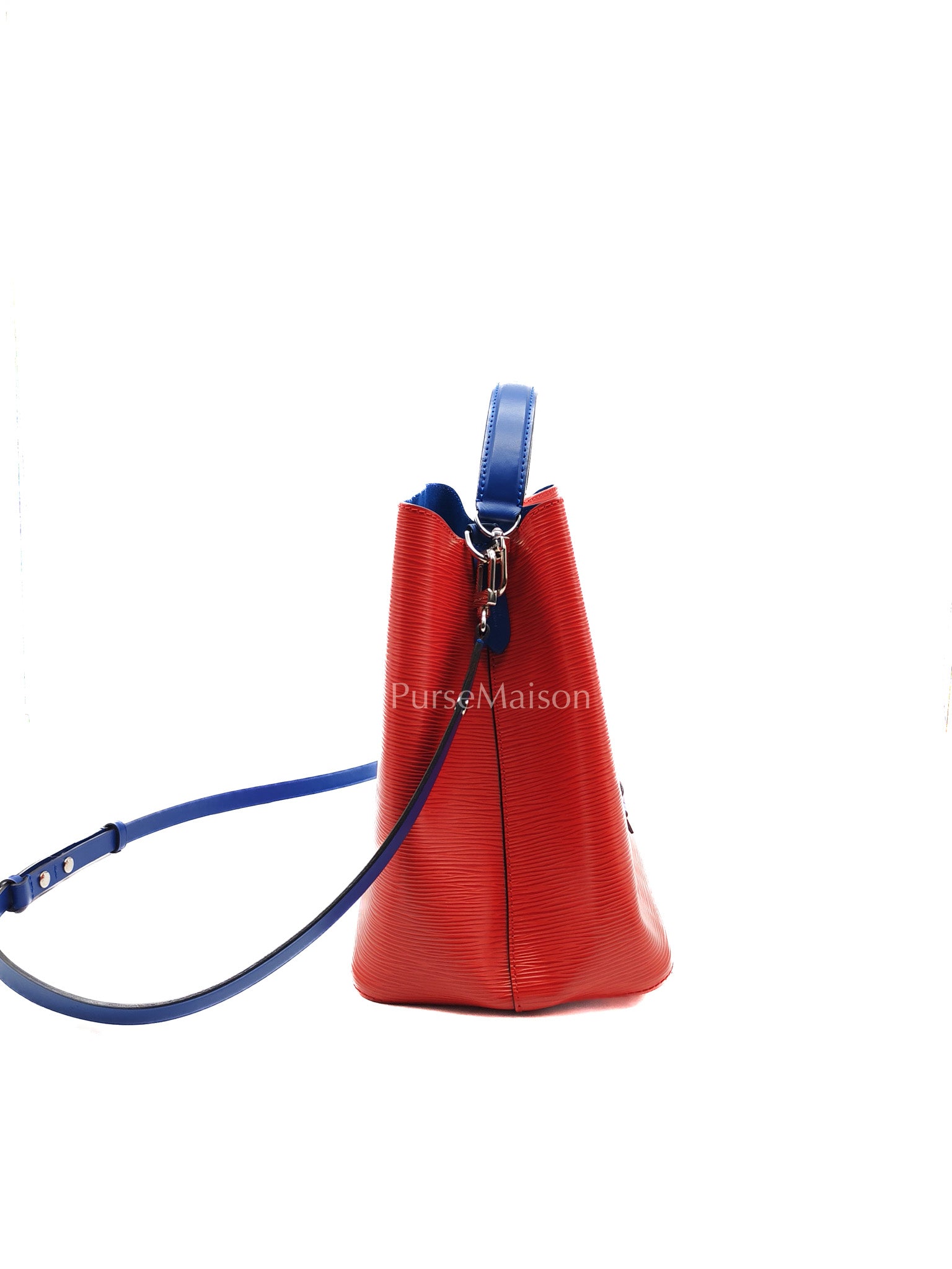 Louis Vuitton Neo Noe MM Coquelicot Red/Blue Epi Leather Bucket Bag (Date Code: SR4138) | Purse Maison Luxury Bags Shop