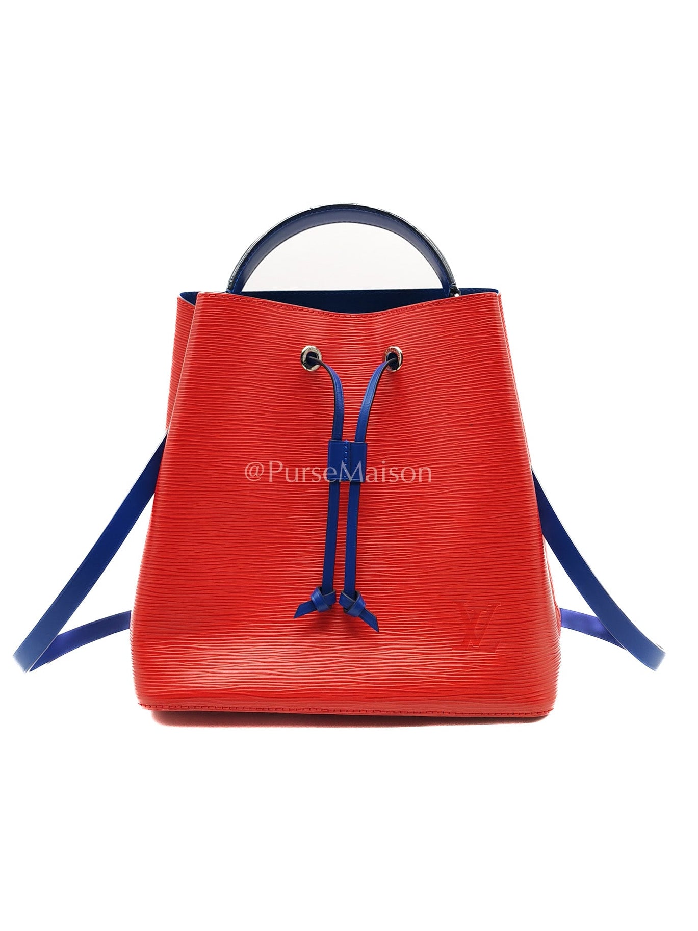 Louis Vuitton Neo Noe MM Coquelicot Red/Blue Epi Leather Bucket Bag (Date Code: SR4138) | Purse Maison Luxury Bags Shop