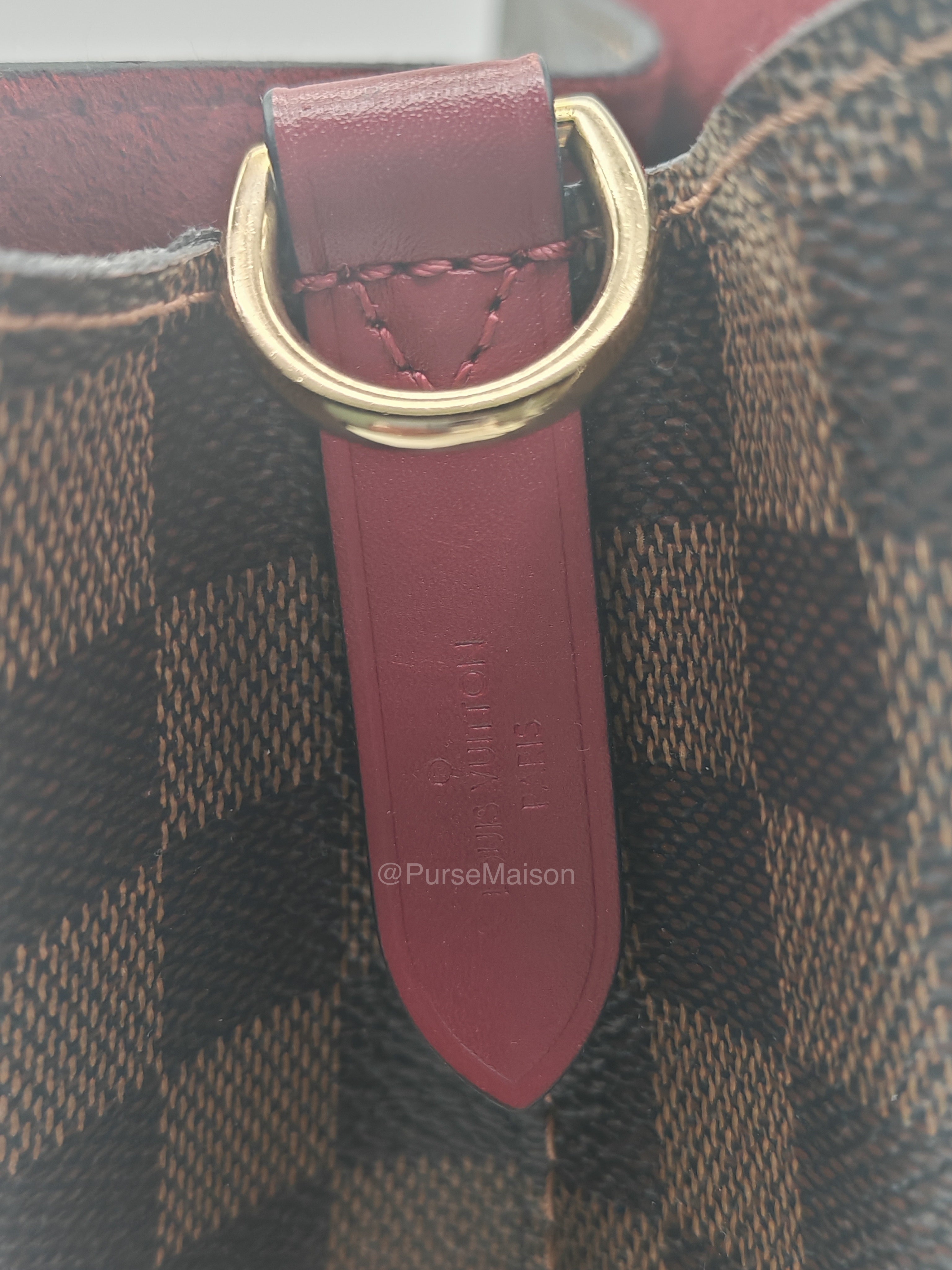 Louis Vuitton Neo Noe MM in Damiere Ebene Canvas and Gold Hardware (Datecode: AH4159) | Purse Maison Luxury Bags Shop