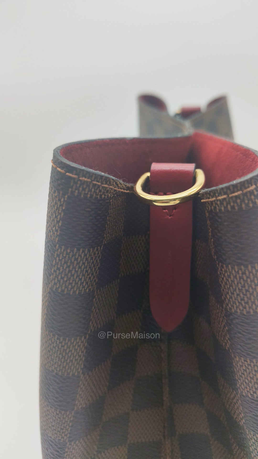 Louis Vuitton Neo Noe MM in Damiere Ebene Canvas and Gold Hardware (Datecode: AH4159) | Purse Maison Luxury Bags Shop