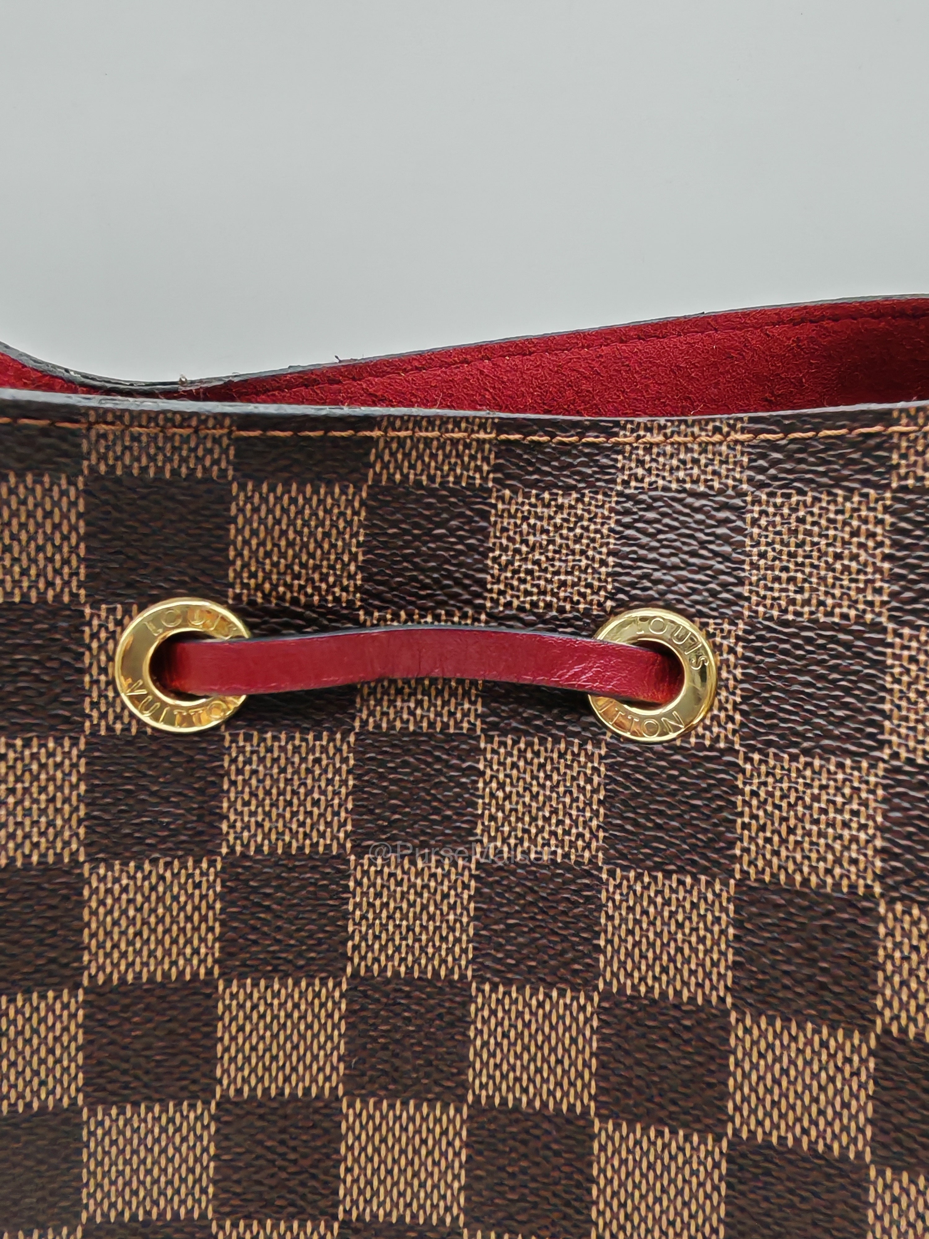 Louis Vuitton Neo Noe MM in Damiere Ebene Canvas and Gold Hardware (Datecode: AH4159) | Purse Maison Luxury Bags Shop