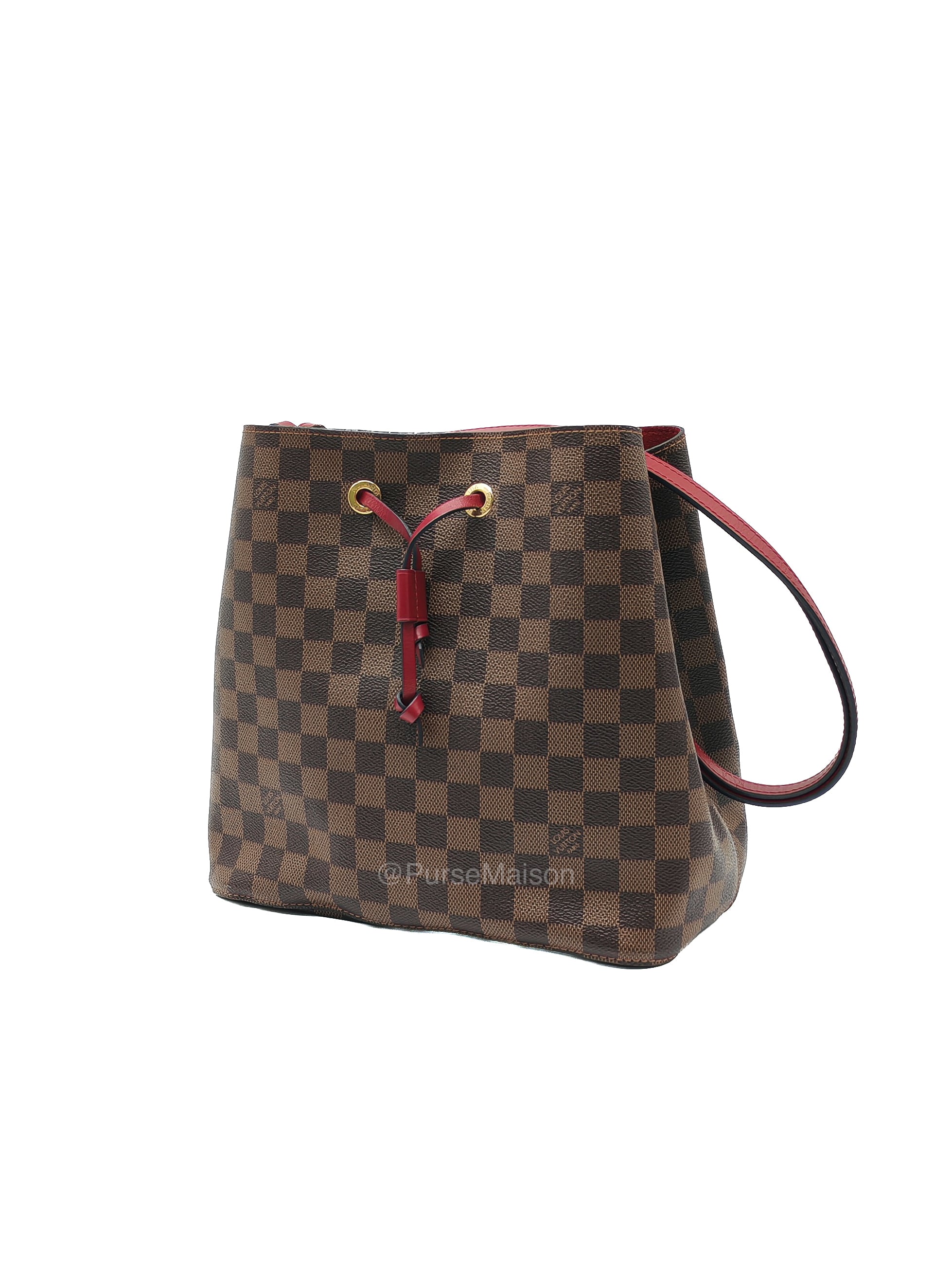 Louis Vuitton Neo Noe MM in Damiere Ebene Canvas and Gold Hardware (Datecode: AH4159) | Purse Maison Luxury Bags Shop