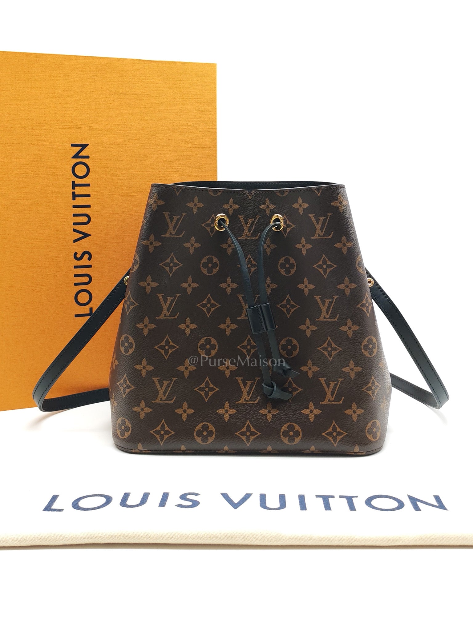 Neo Noe MM in Monogram Canvas & Black Leather Trim (Microchip) | Purse Maison Luxury Bags Shop