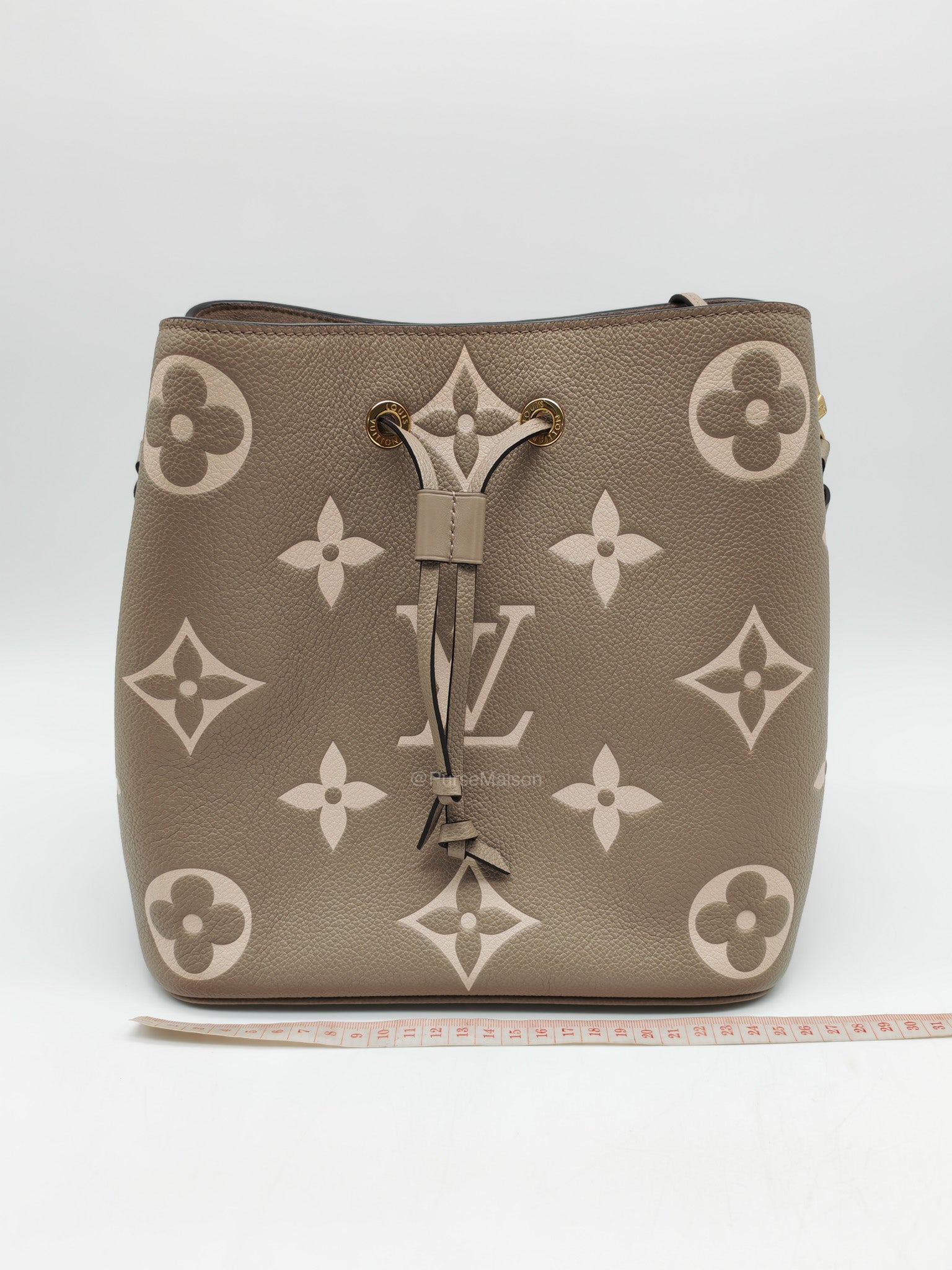 Louis Vuitton Neo Noe MM Tourterelle Empriente Leather Bucket Bag (microchip) | Purse Maison Luxury Bags Shop