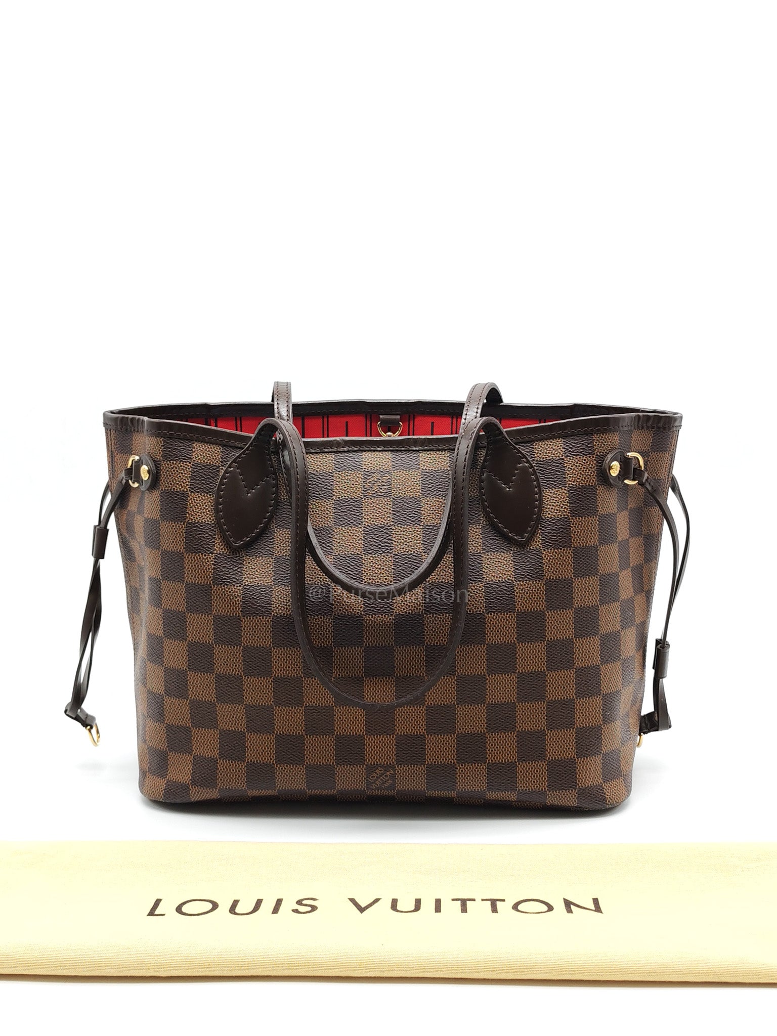 Louis Vuitton Neverfull PM in Damier Ebene Canvas (Date Code: (MB2028) | Purse Maison Luxury Bags Shop