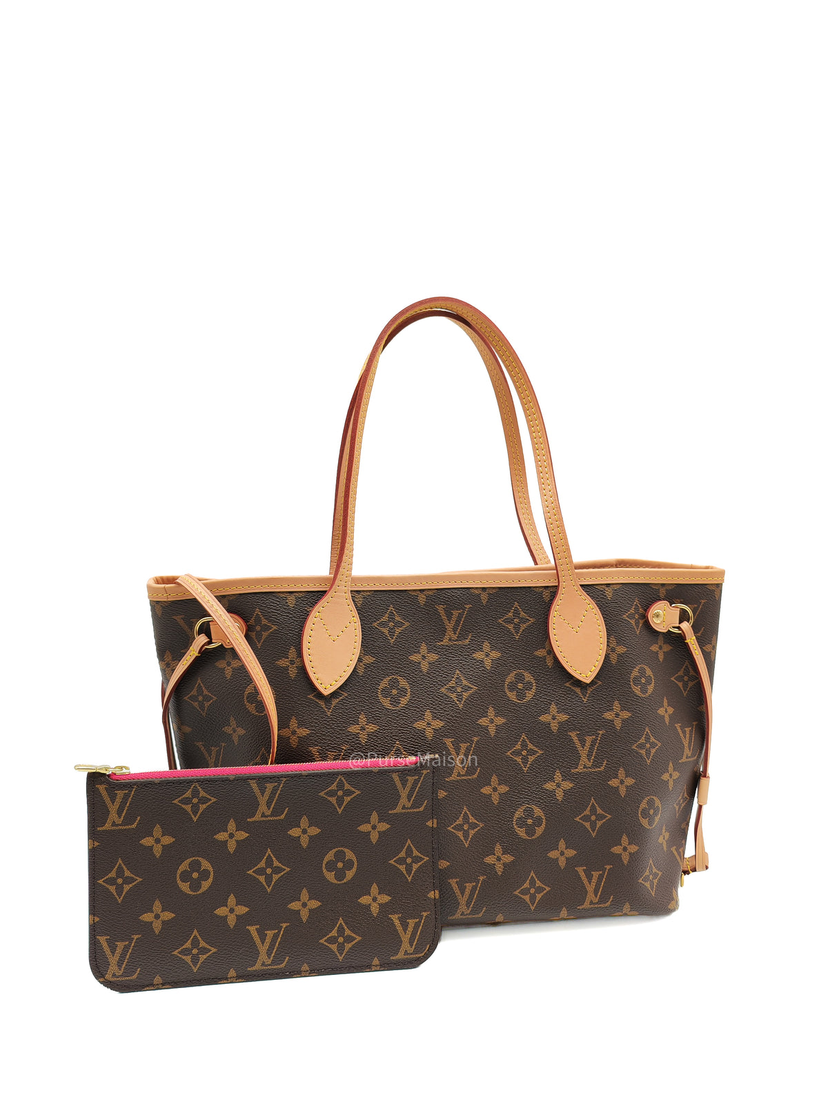 Louis Vuitton Neverfull PM in Monogram Canvas and Gold Hardware Microchip | Purse Maison Luxury Bags Shop