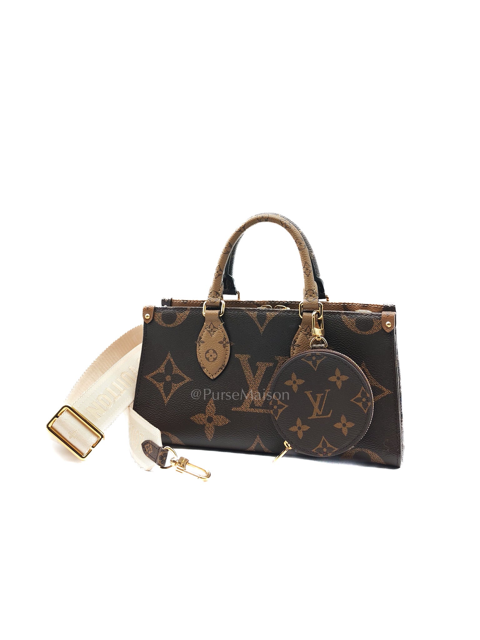 Louis Vuitton On The Go East West in Monogram Reverse Canvas (Microchip) | Purse Maison Luxury Bags Shop