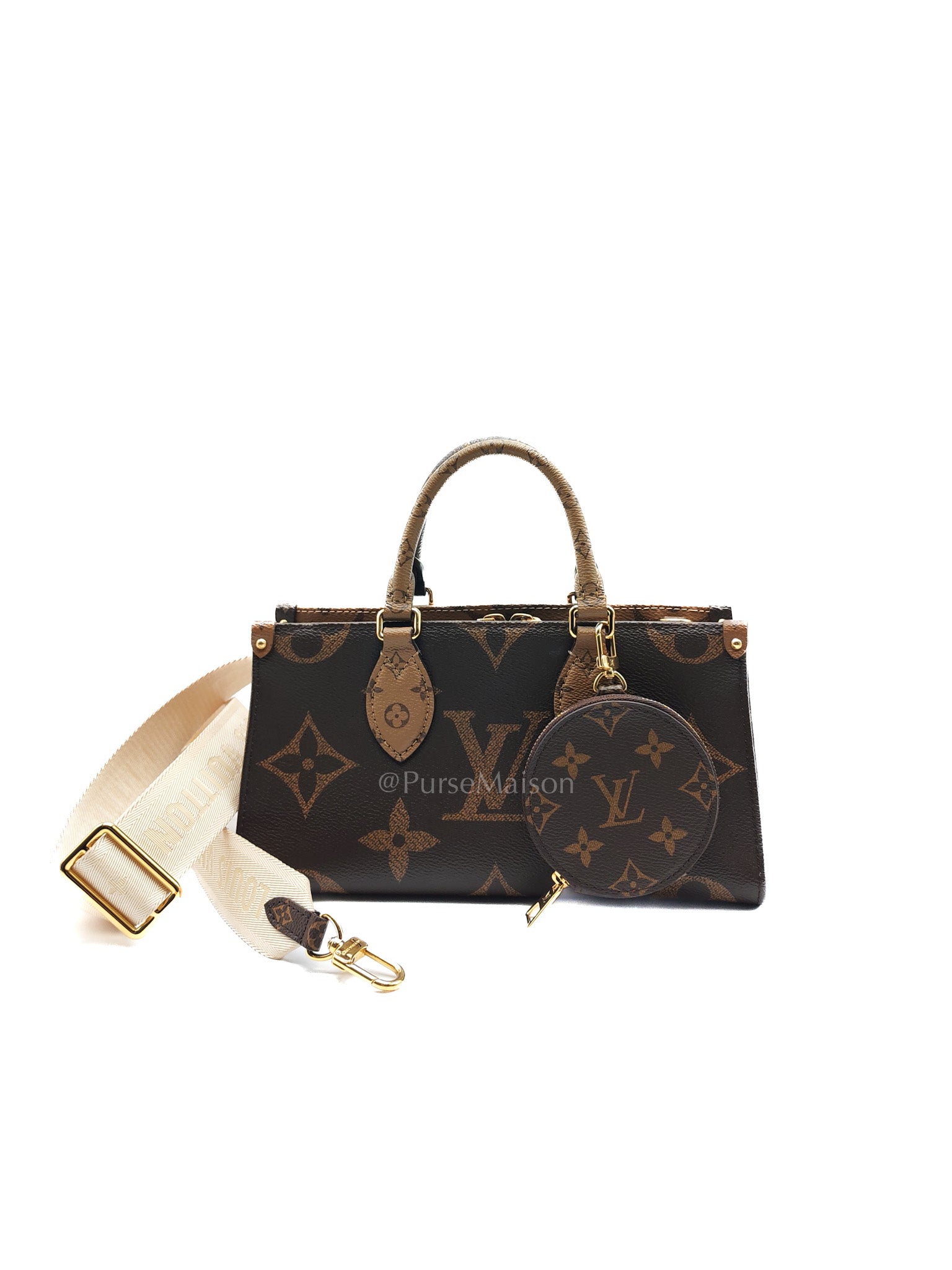 Louis Vuitton On The Go East West in Monogram Reverse Canvas (Microchip) | Purse Maison Luxury Bags Shop